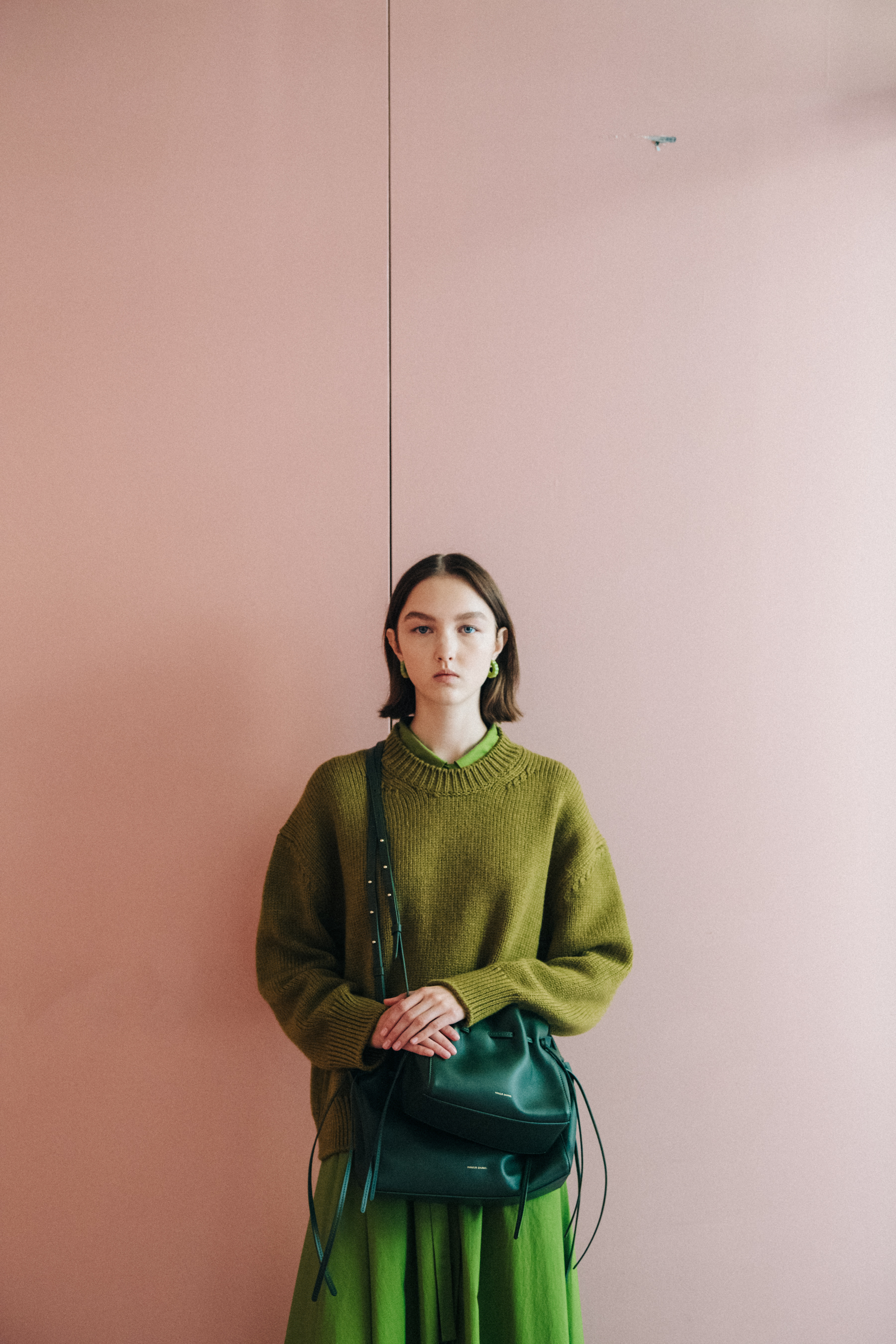 Nastya Cherkasova backstage at Mansur Gavriel