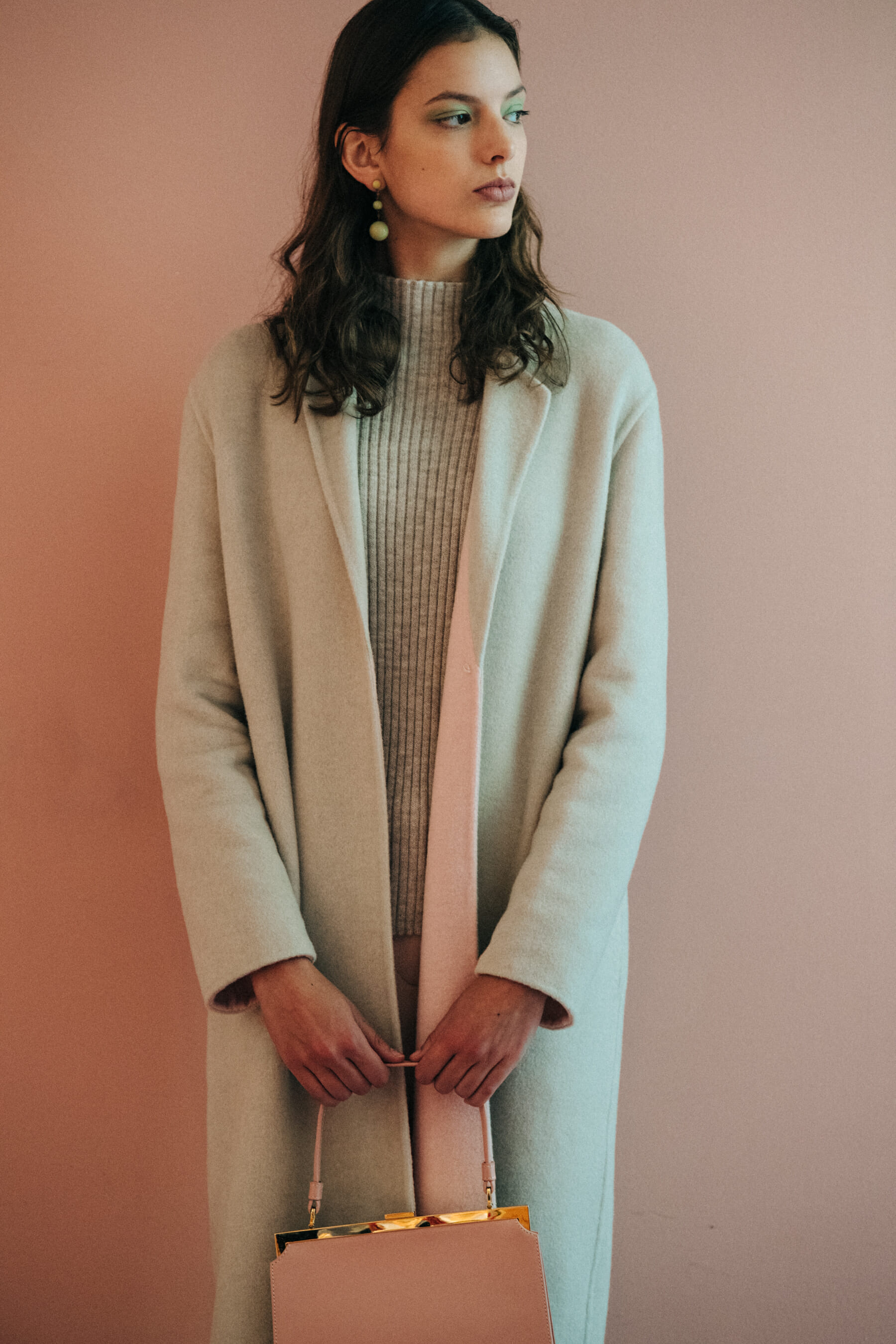 Caroline Reagan backstage at Mansur Gavriel