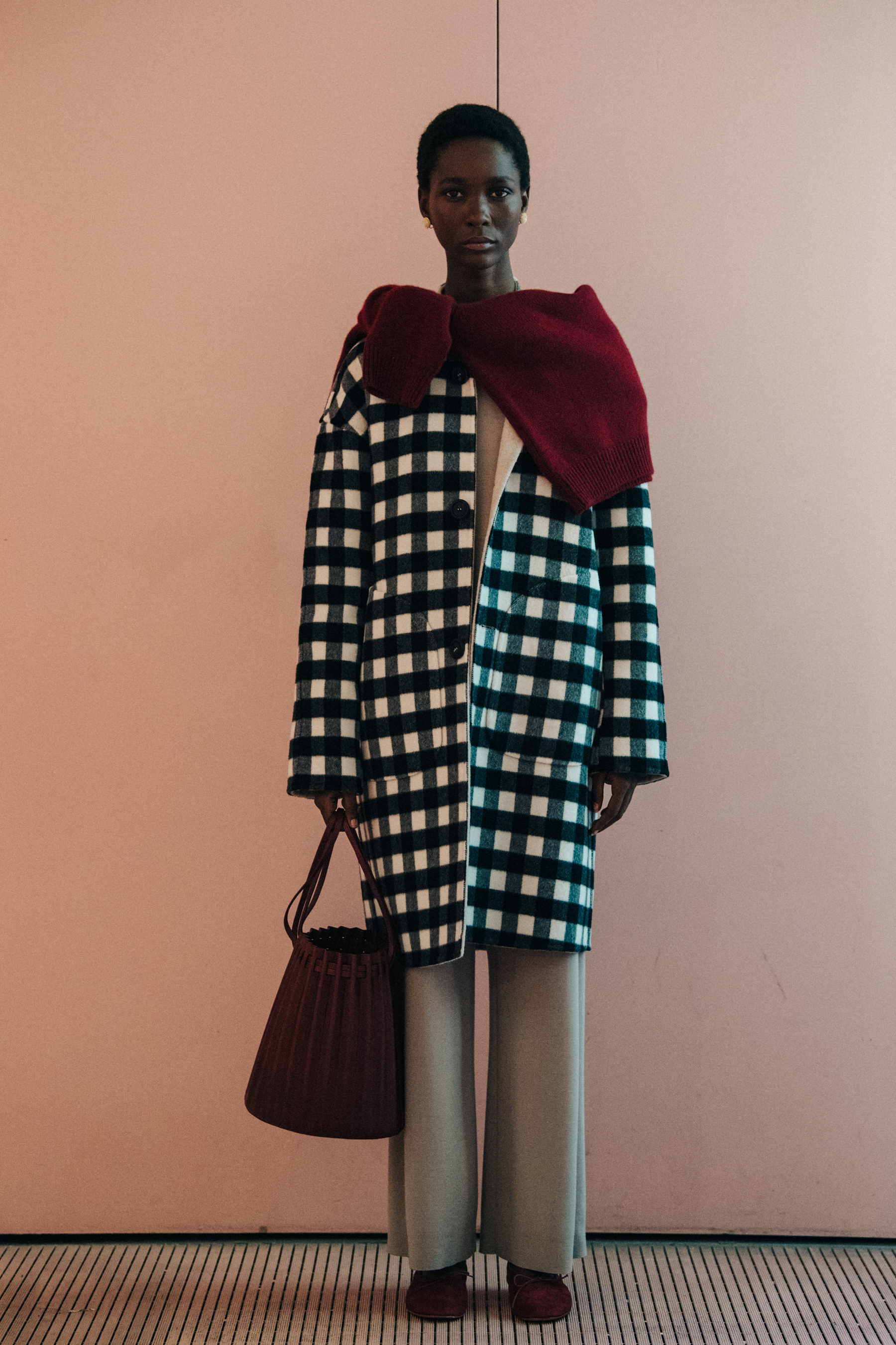 Mahany Pery backstage at Mansur Gavriel