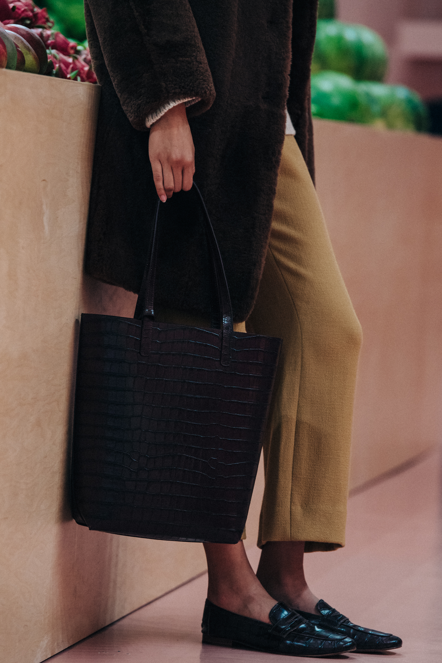 Amandine Pouilly backstage at Mansur Gavriel