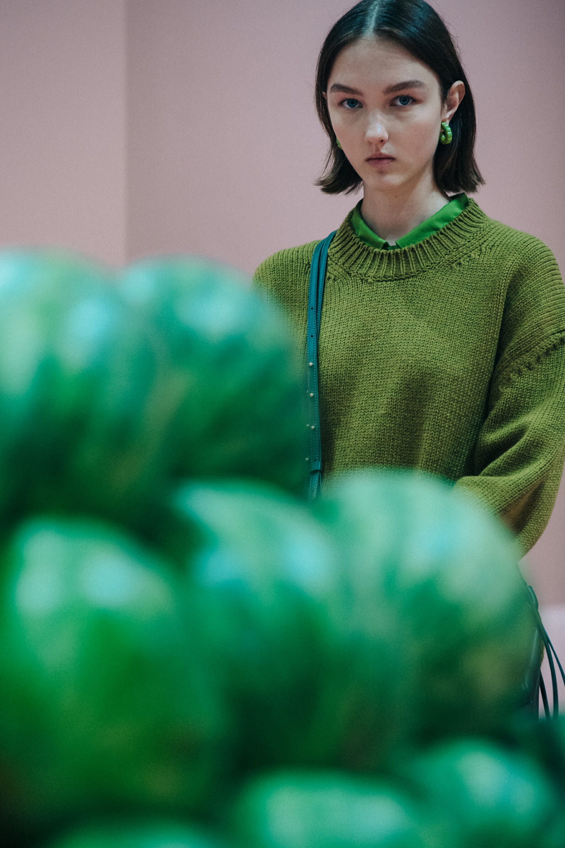 Nastya Cherkasova backstage at Mansur Gavriel