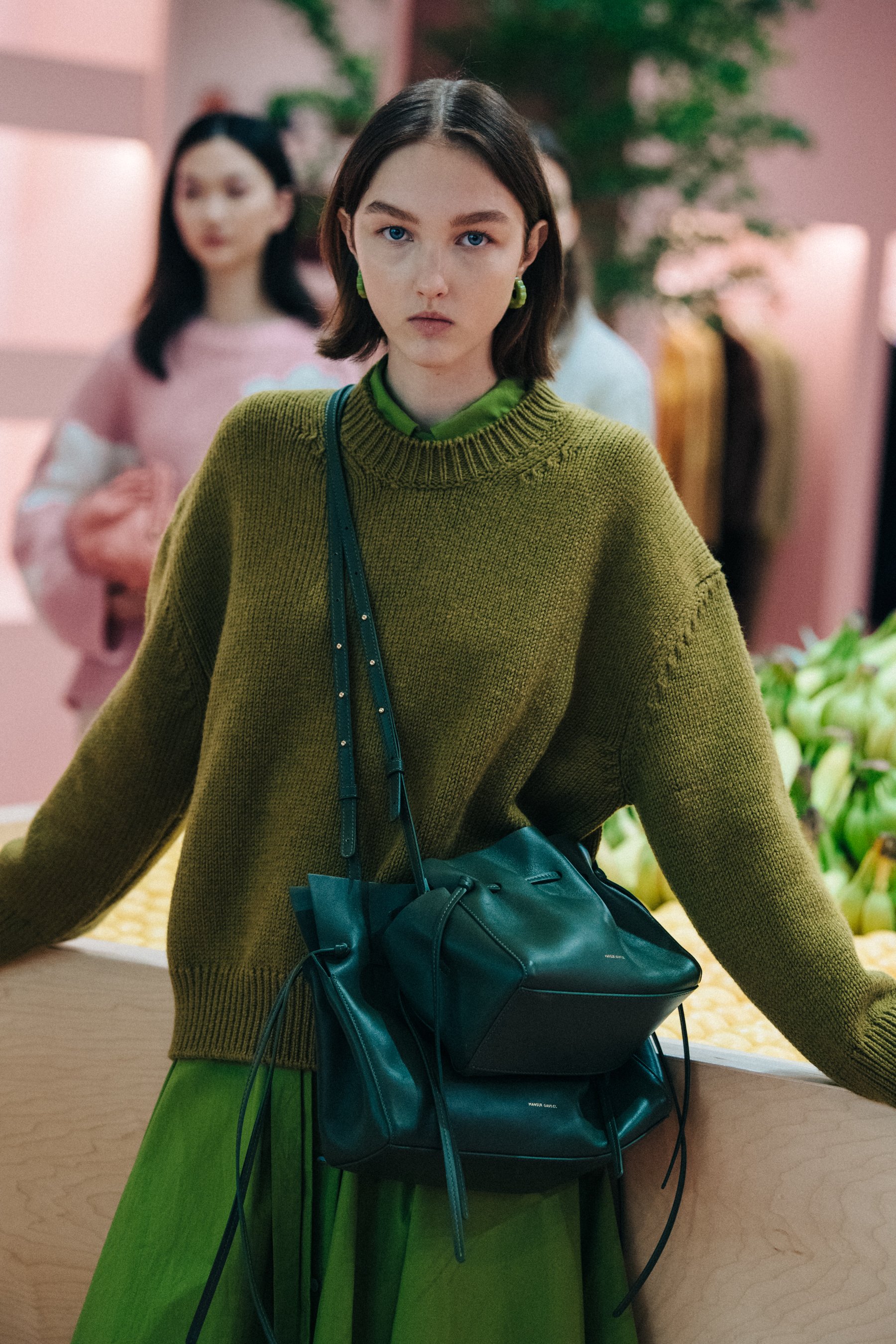 Nastya Cherkasova backstage at Mansur Gavriel