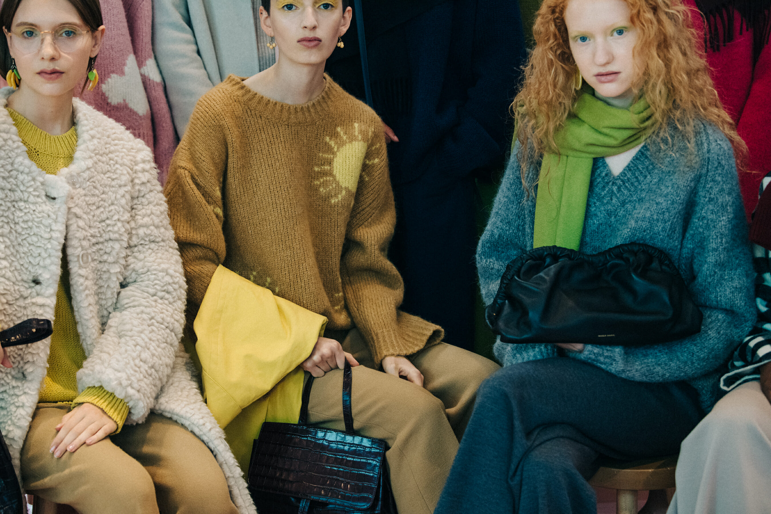Sasha Frolova backstage at Mansur Gavriel
