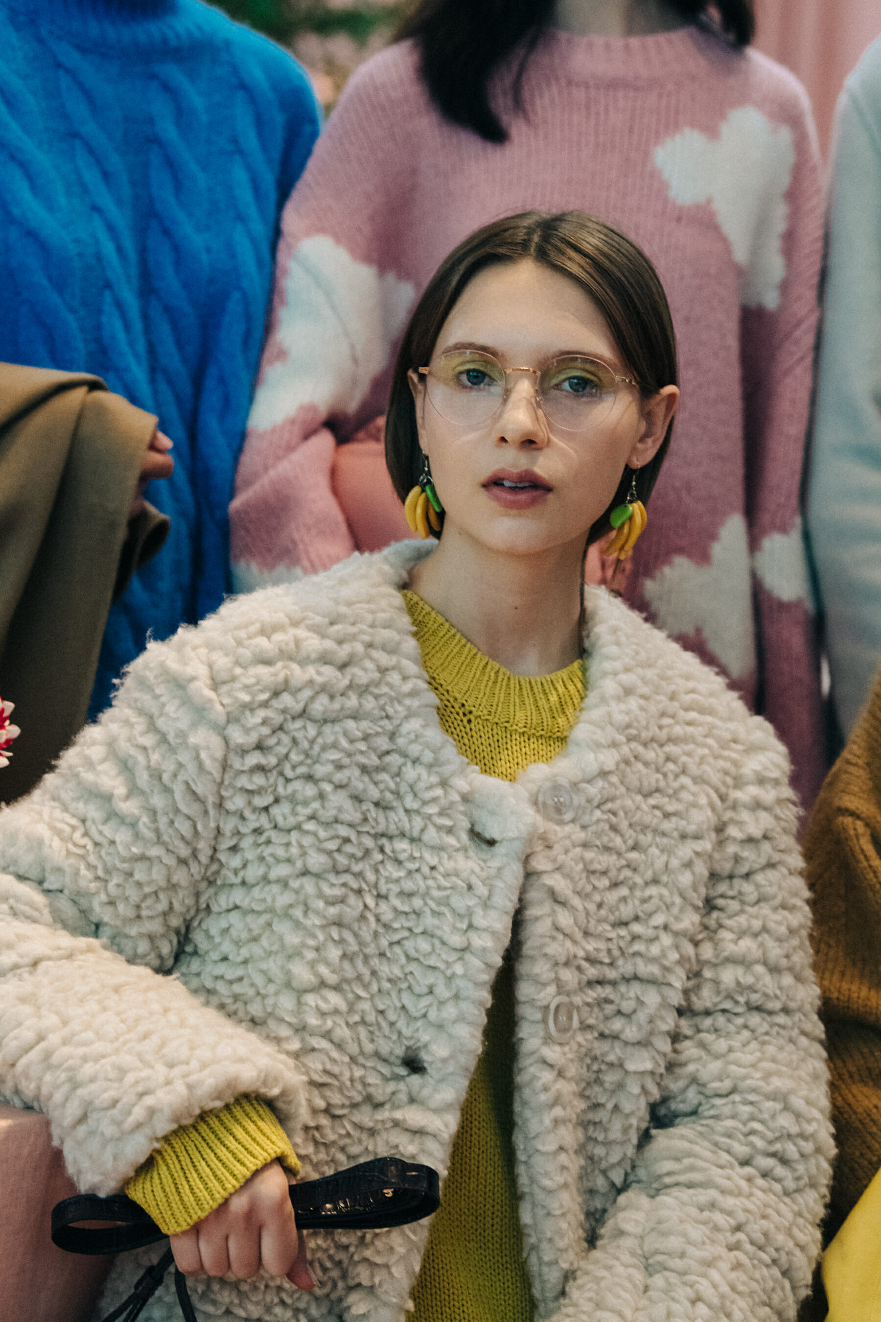 Sasha Frolova backstage at Mansur Gavriel