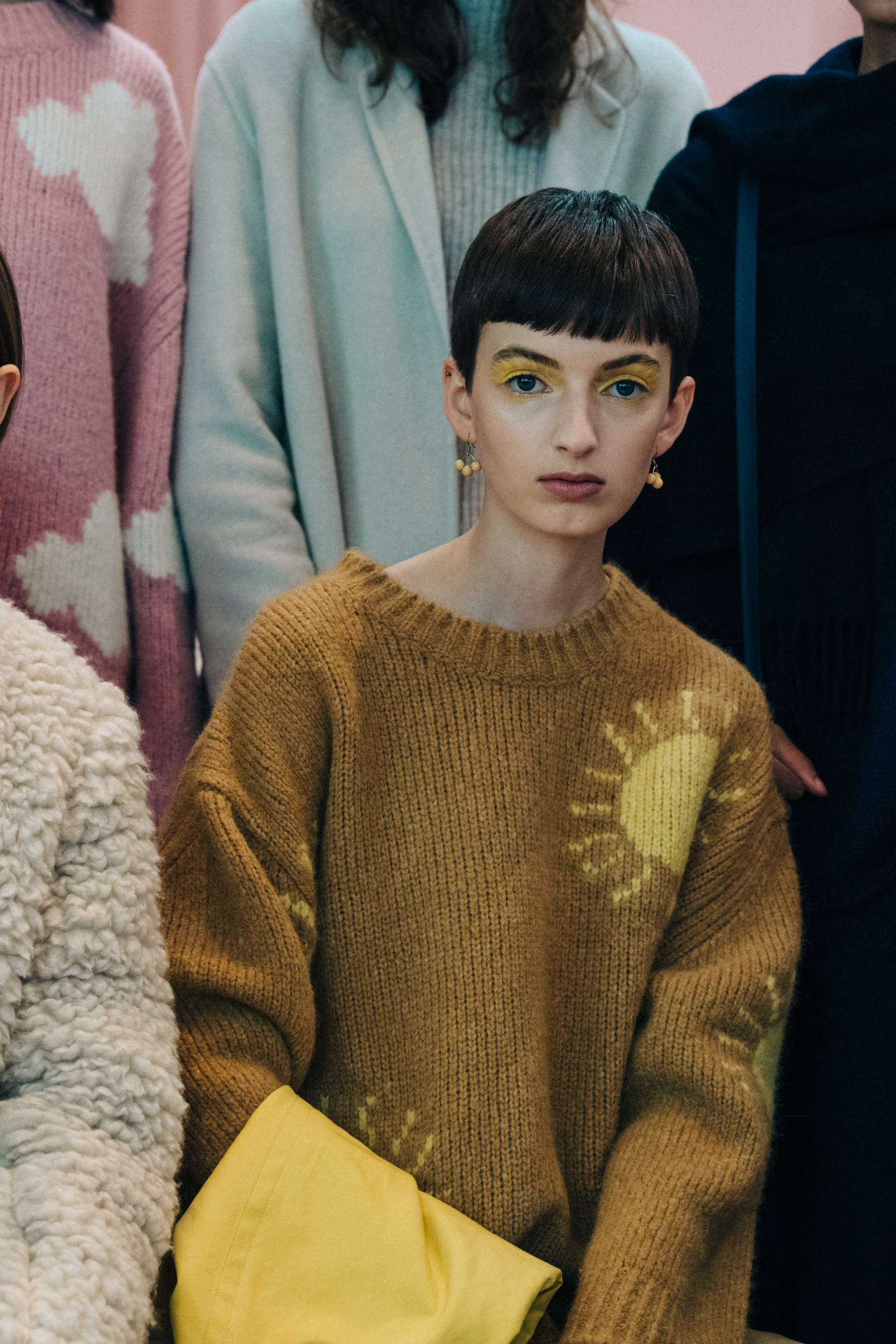 Maisie Dunlop backstage at Mansur Gavriel