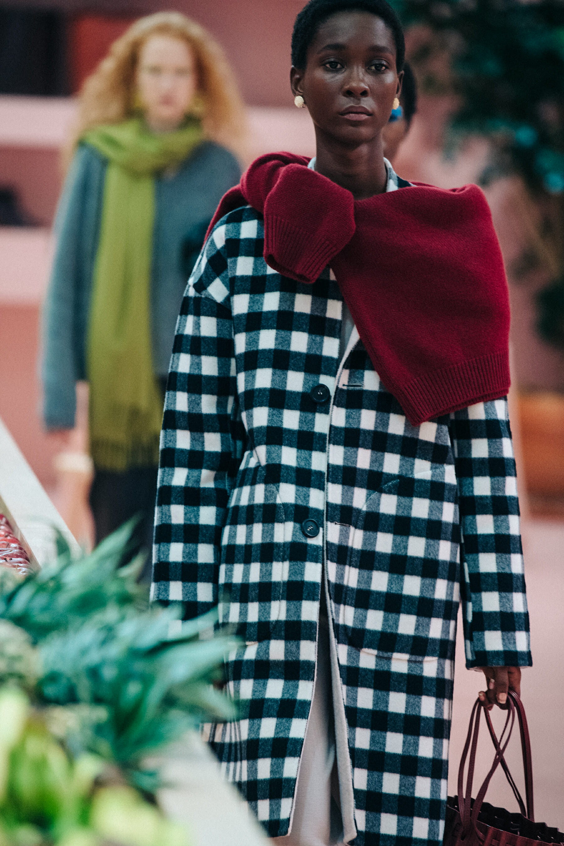 Mahany Pery backstage at Mansur Gavriel