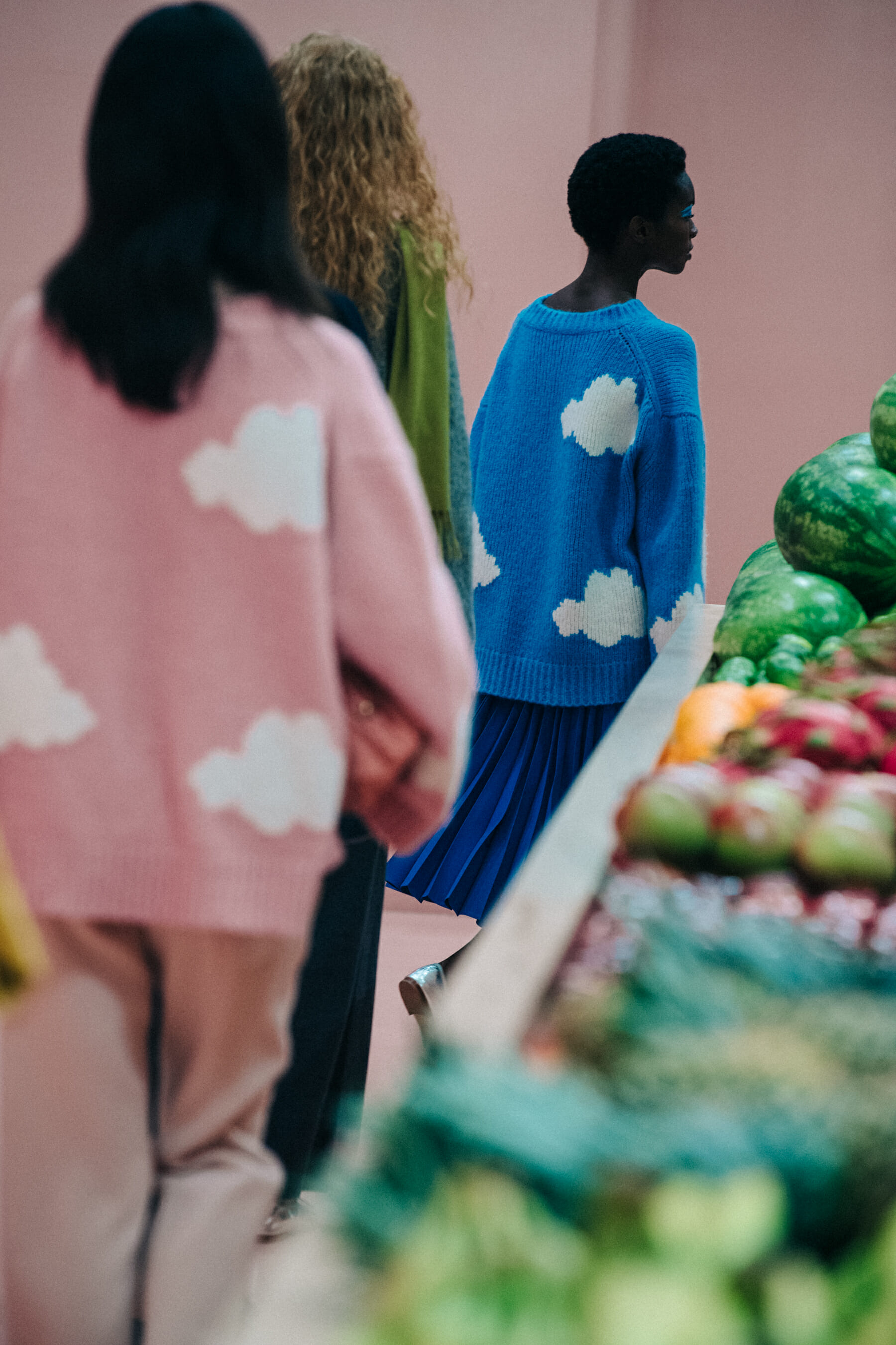 Vaquel Tyies backstage at Mansur Gavriel