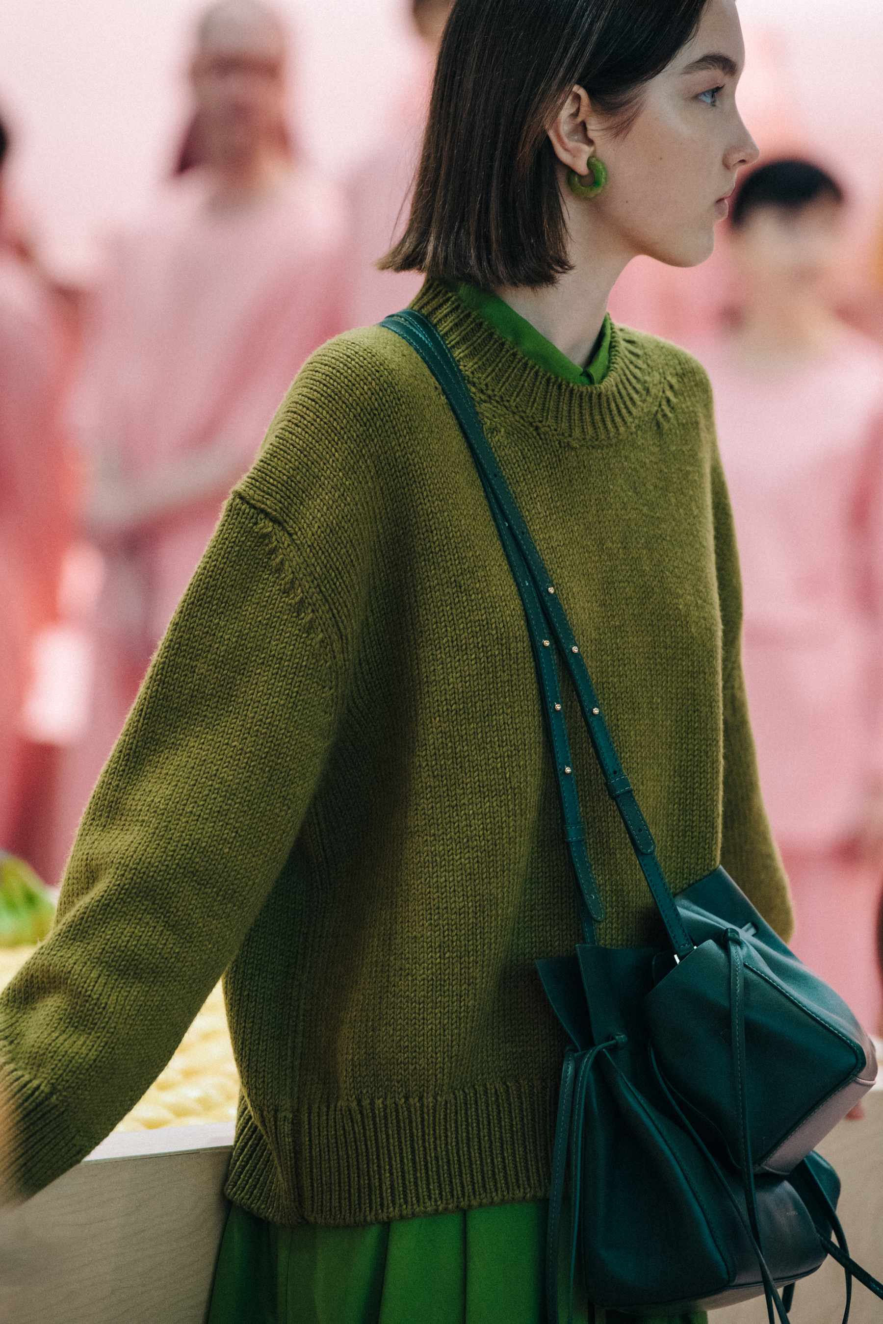 Nastya Cherkasova backstage at Mansur Gavriel