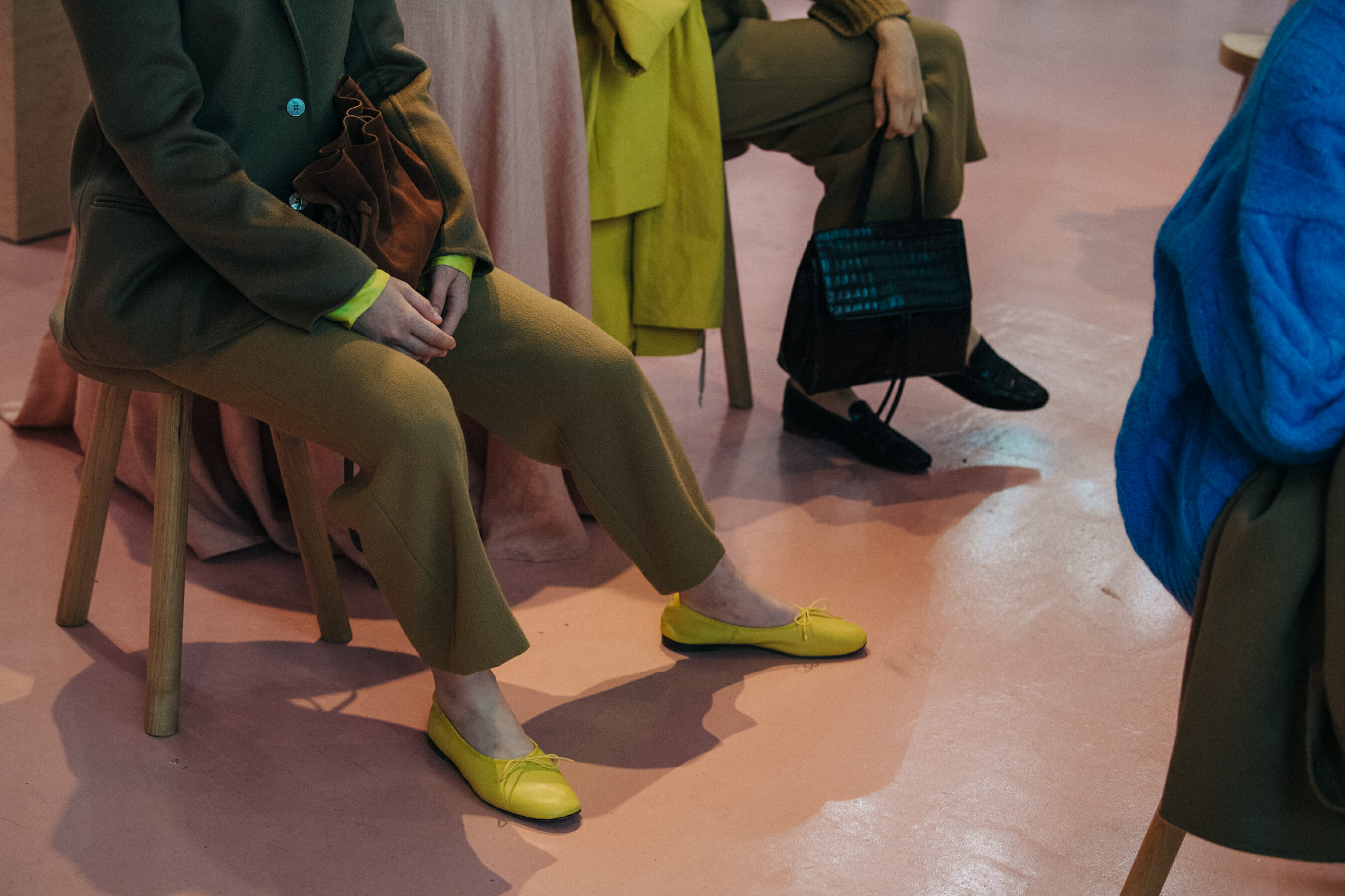 Lara Khil backstage at Mansur Gavriel