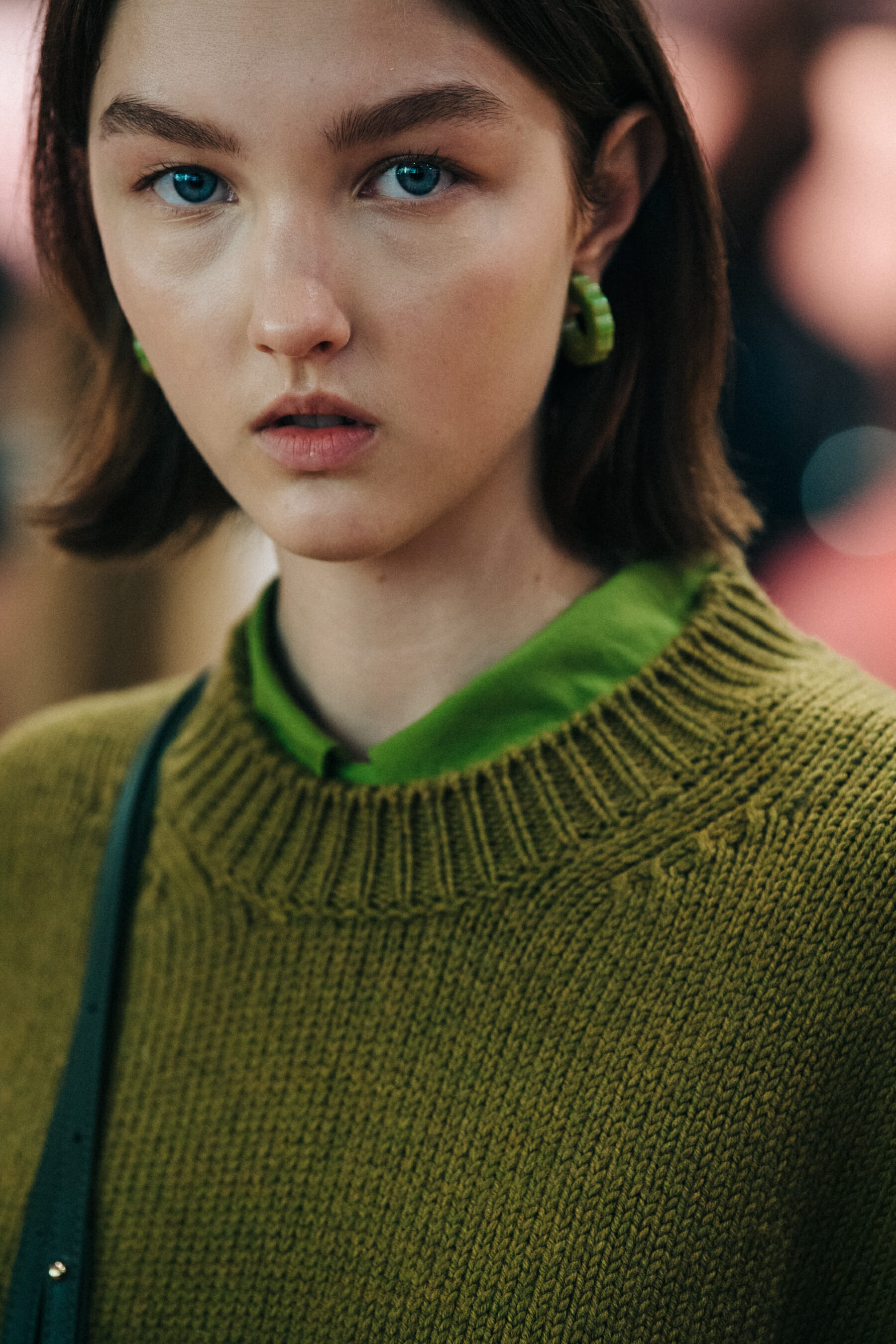 Nastya Cherkasova backstage at Mansur Gavriel