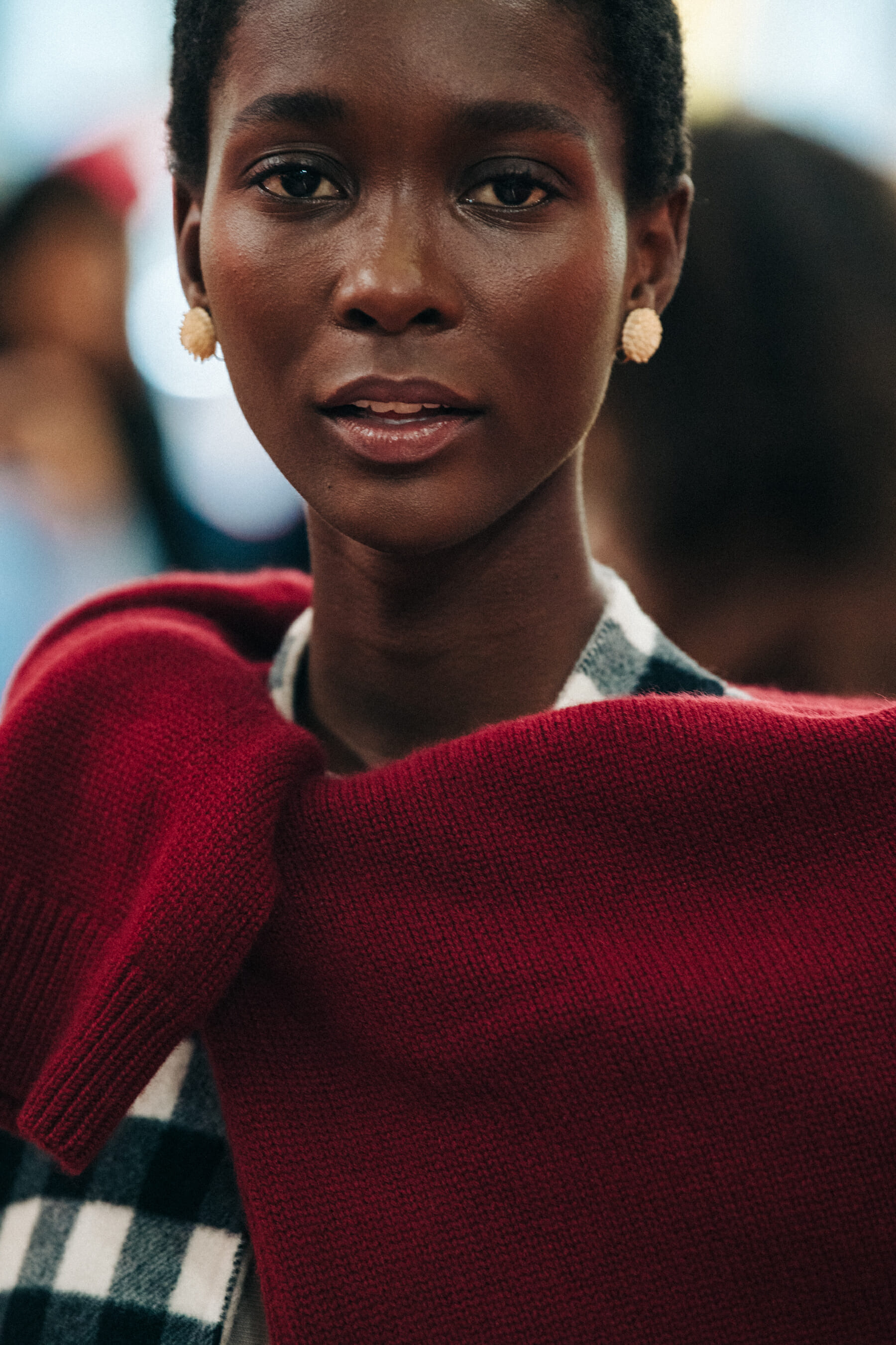Mahany Pery backstage at Mansur Gavriel