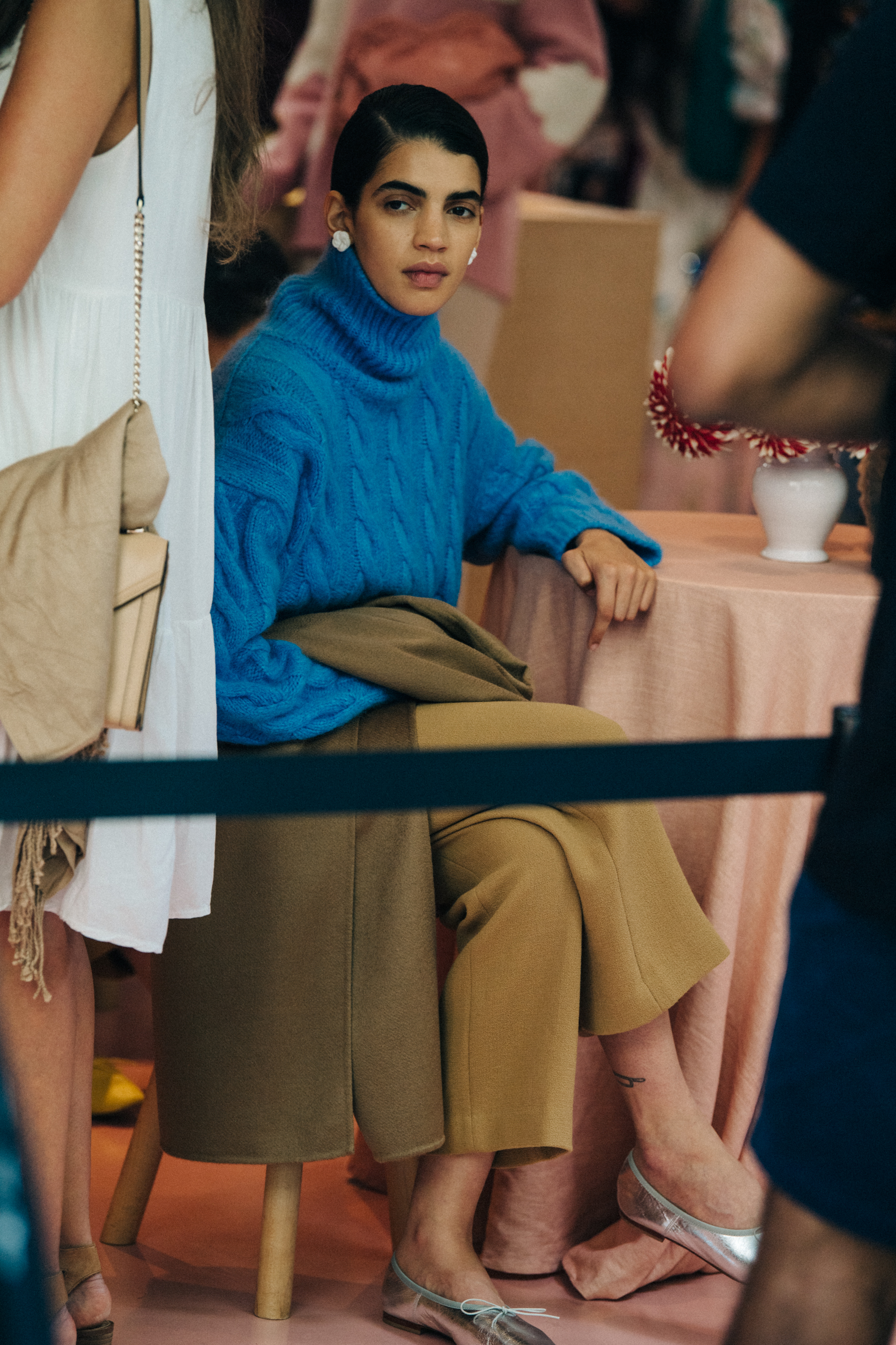 Irene Guarenas backstage at Mansur Gavriel