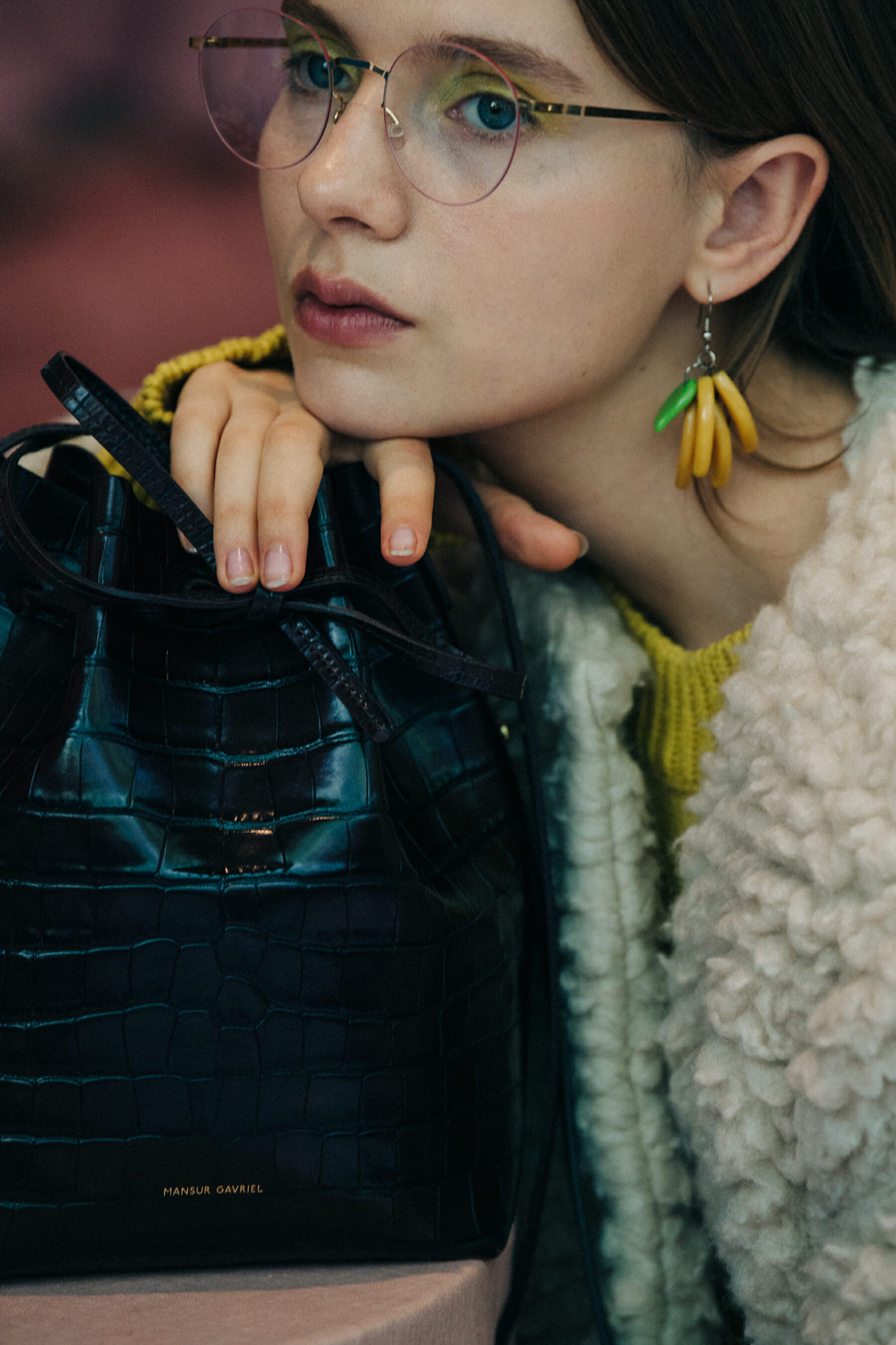 Sasha Frolova backstage at Mansur Gavriel