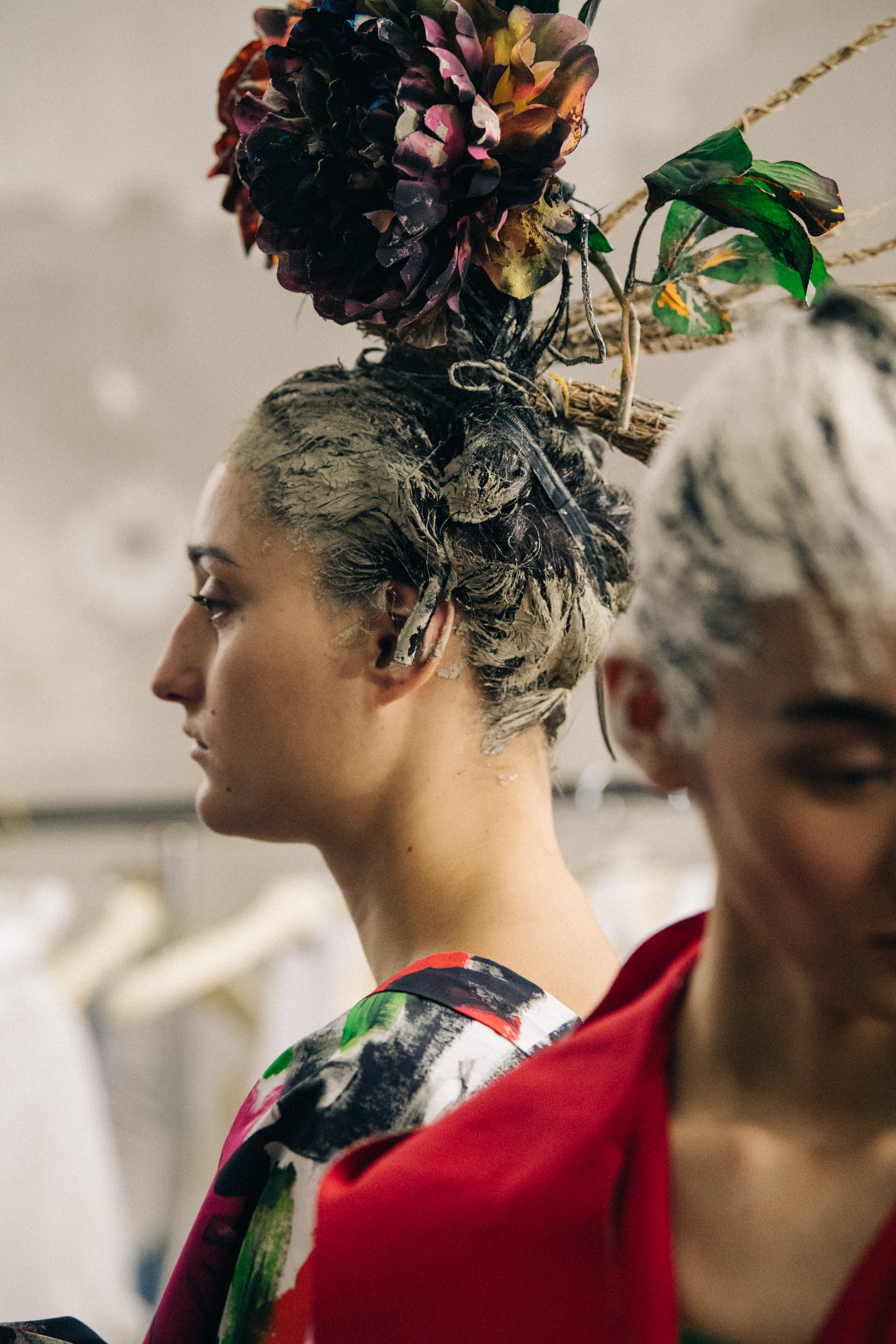 Jess Maybury backstage at Marni