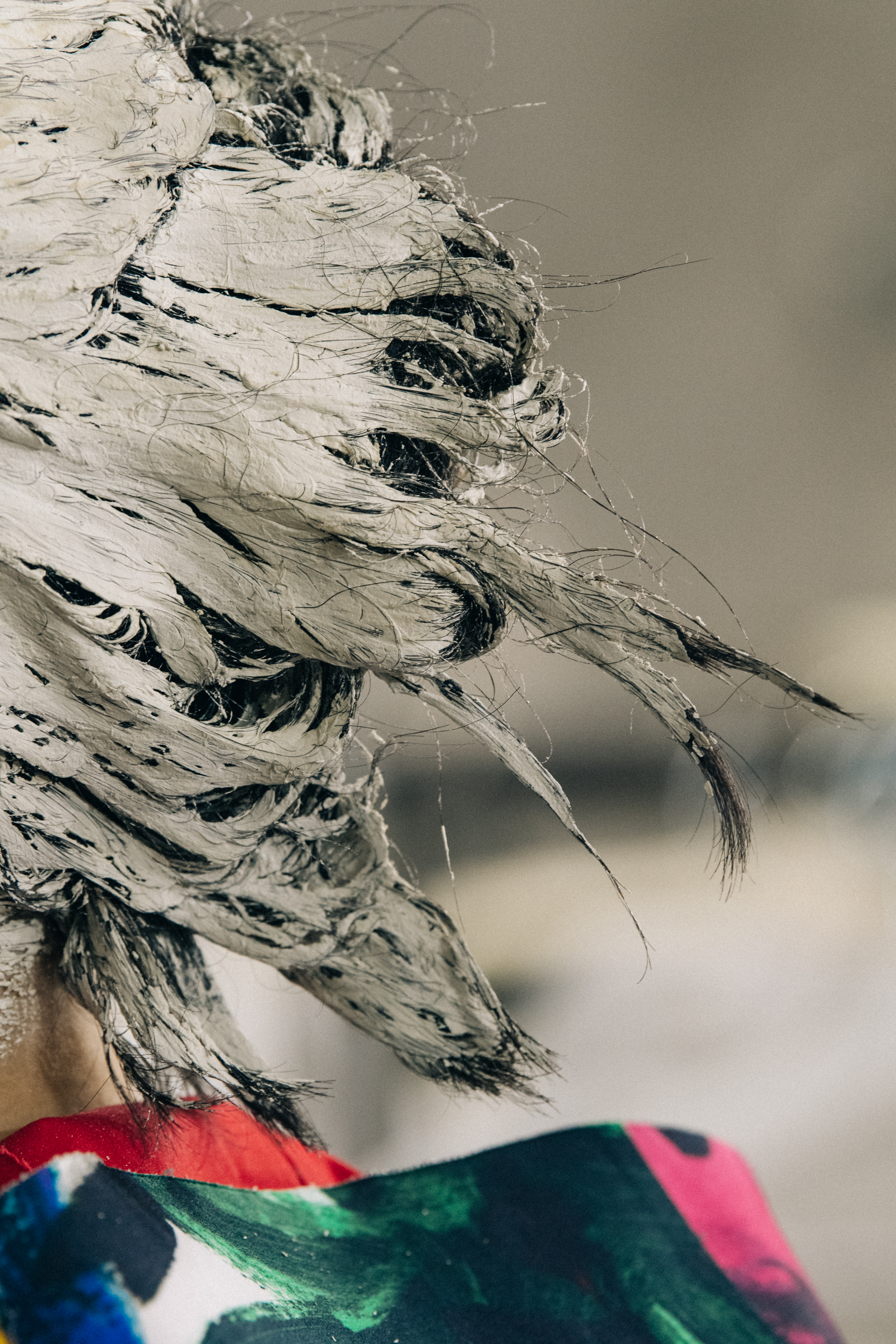 Models with painted white hair