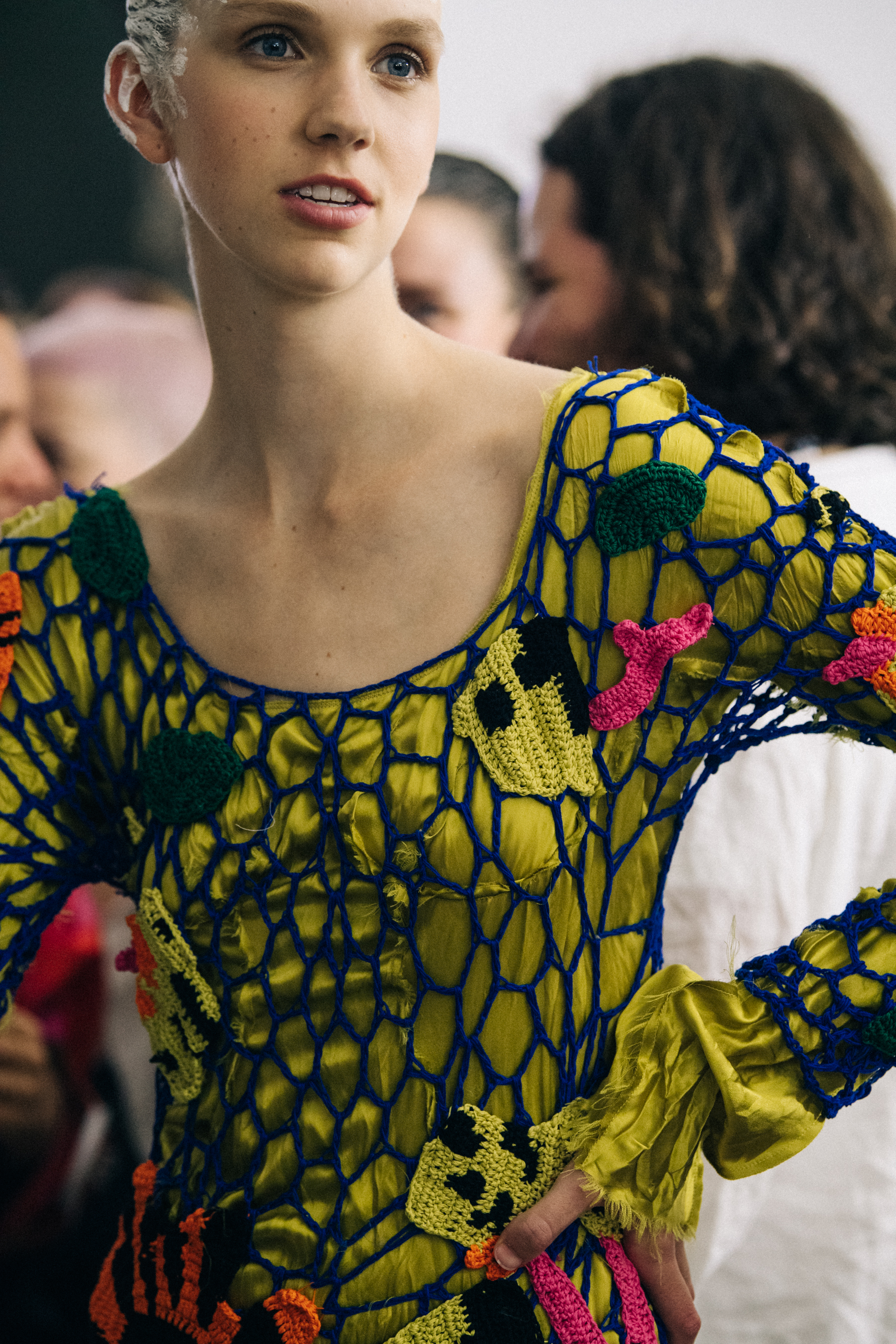 Bente Oort backstage at Marni