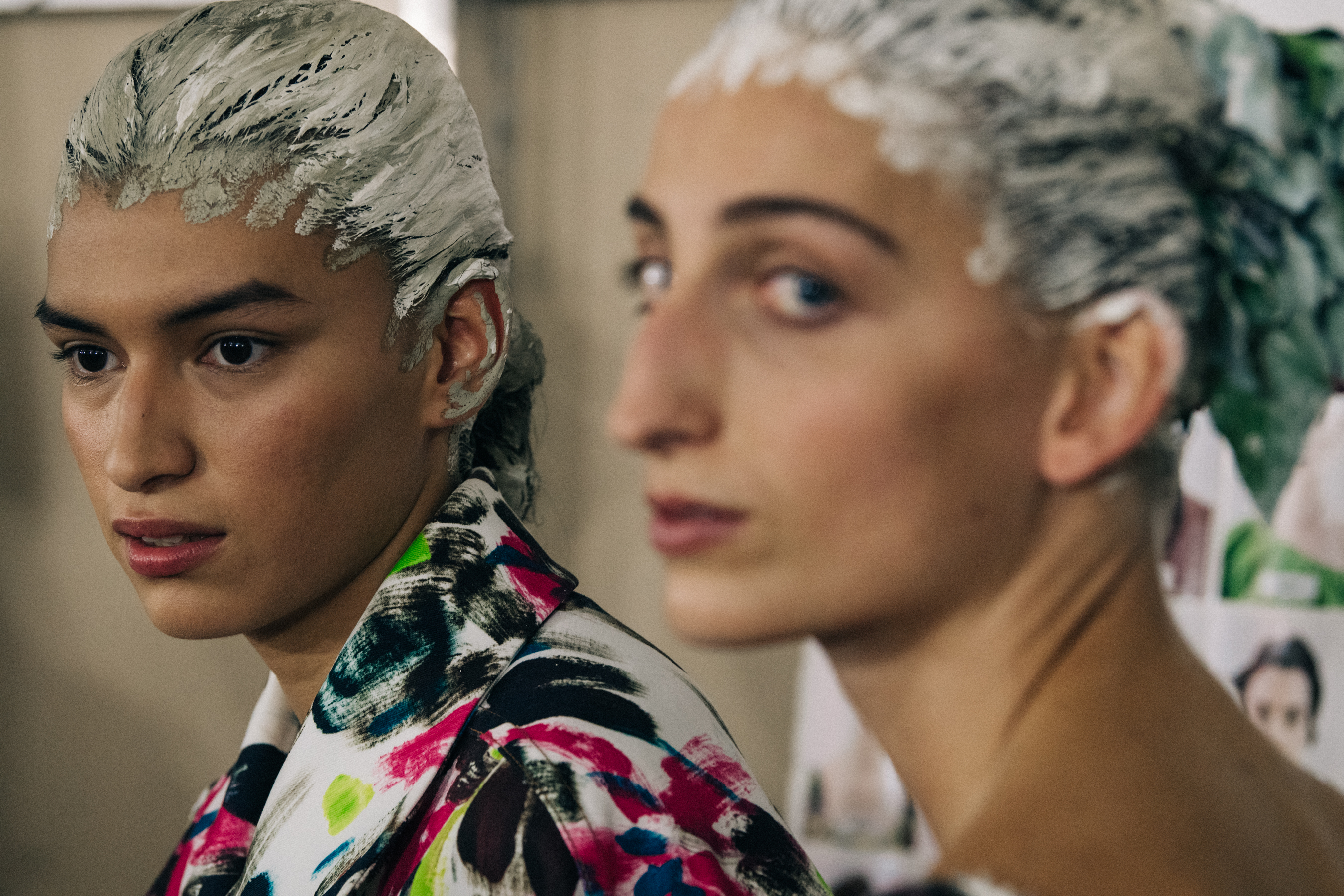 Models wearing colourful dresses at Marni