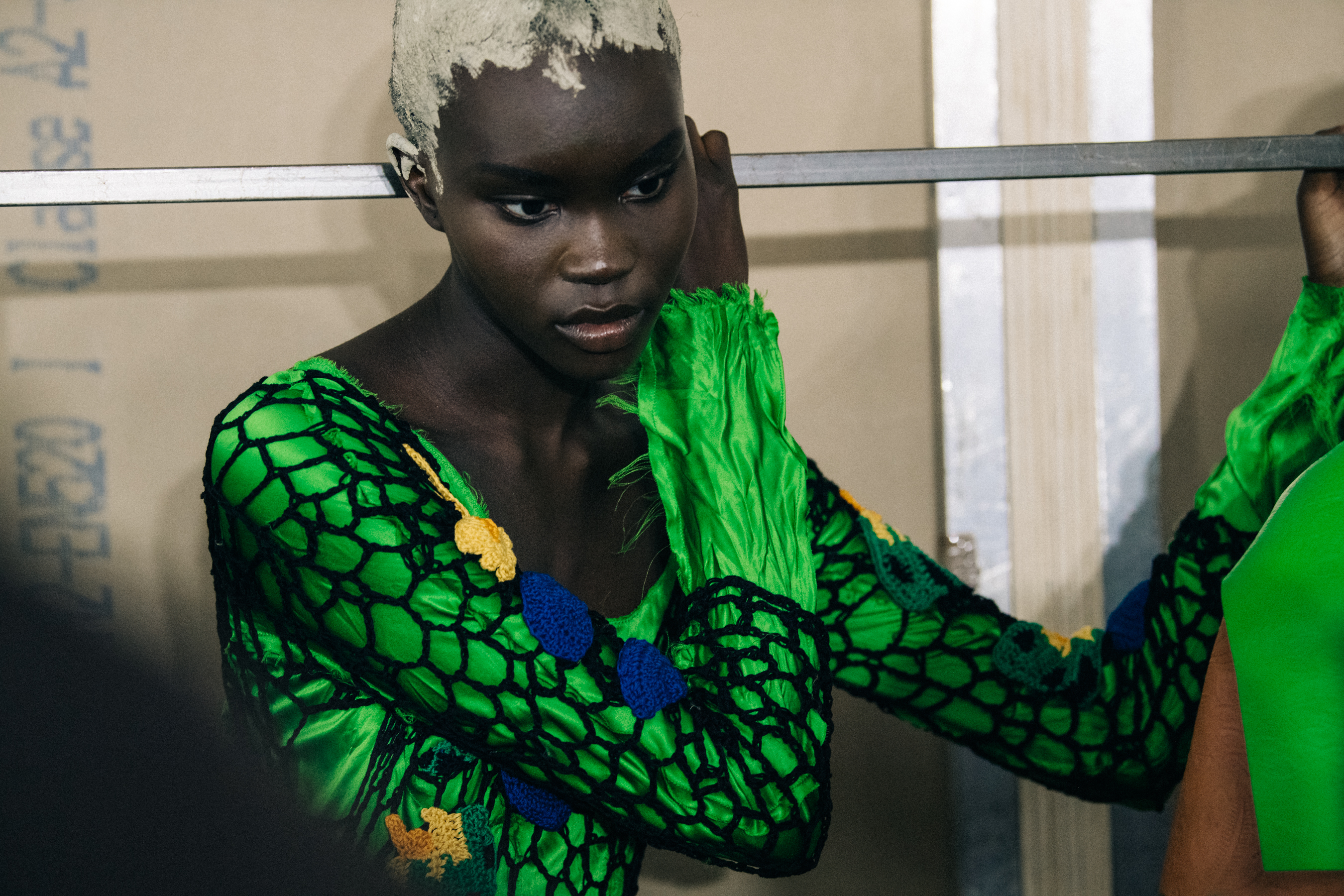 Models wearing colourful dresses at Marni