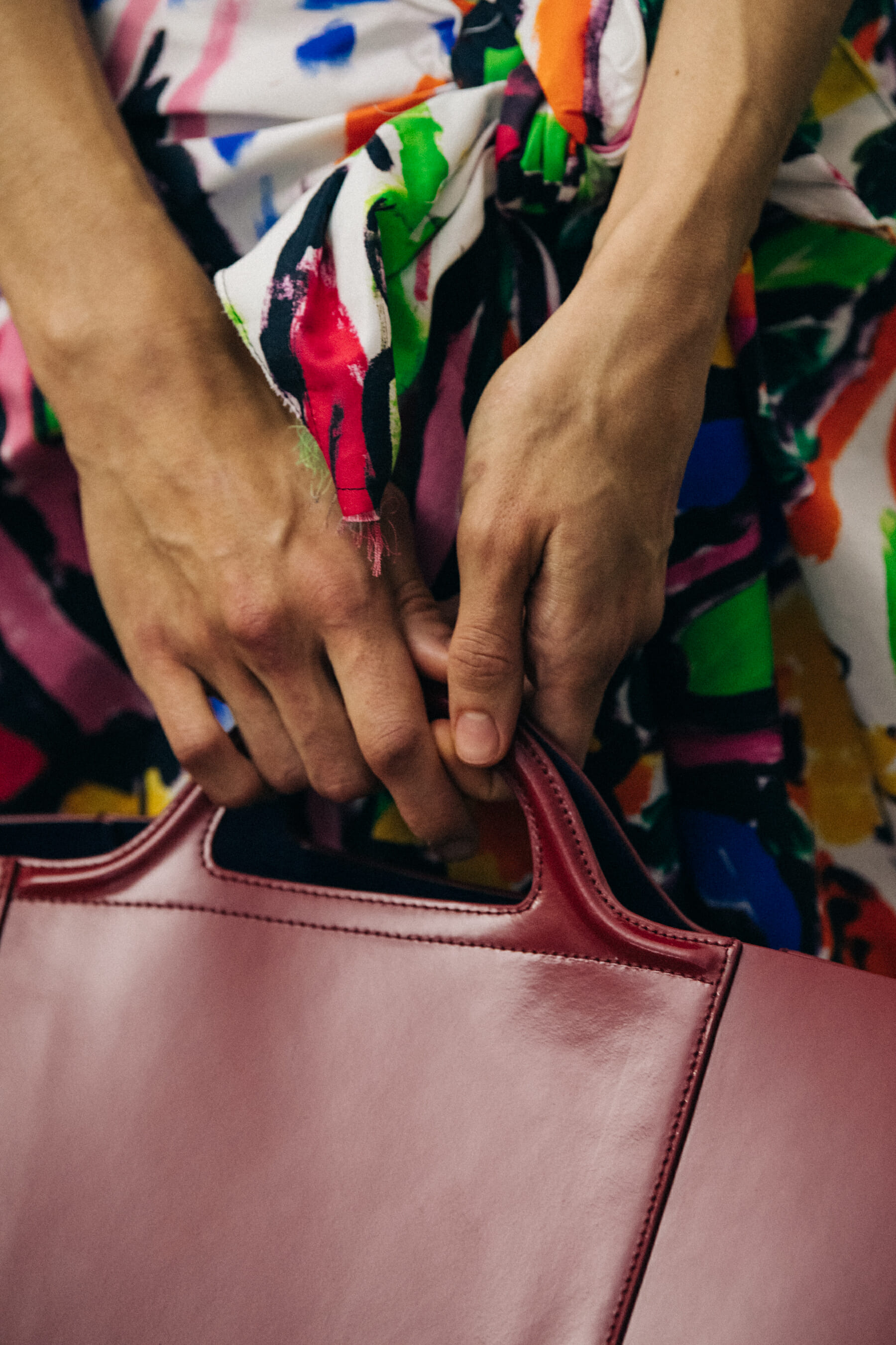 Model carrying bag at Marni