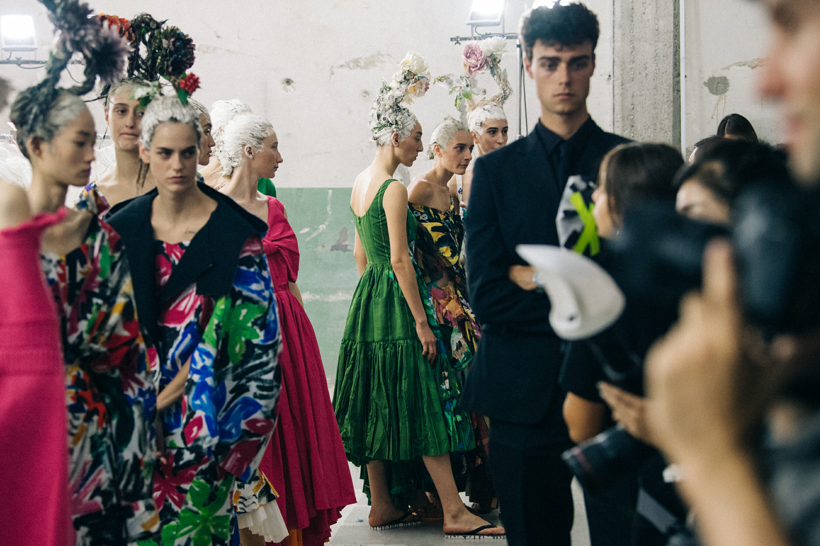 Hyun Ji Shin backstage at Marni