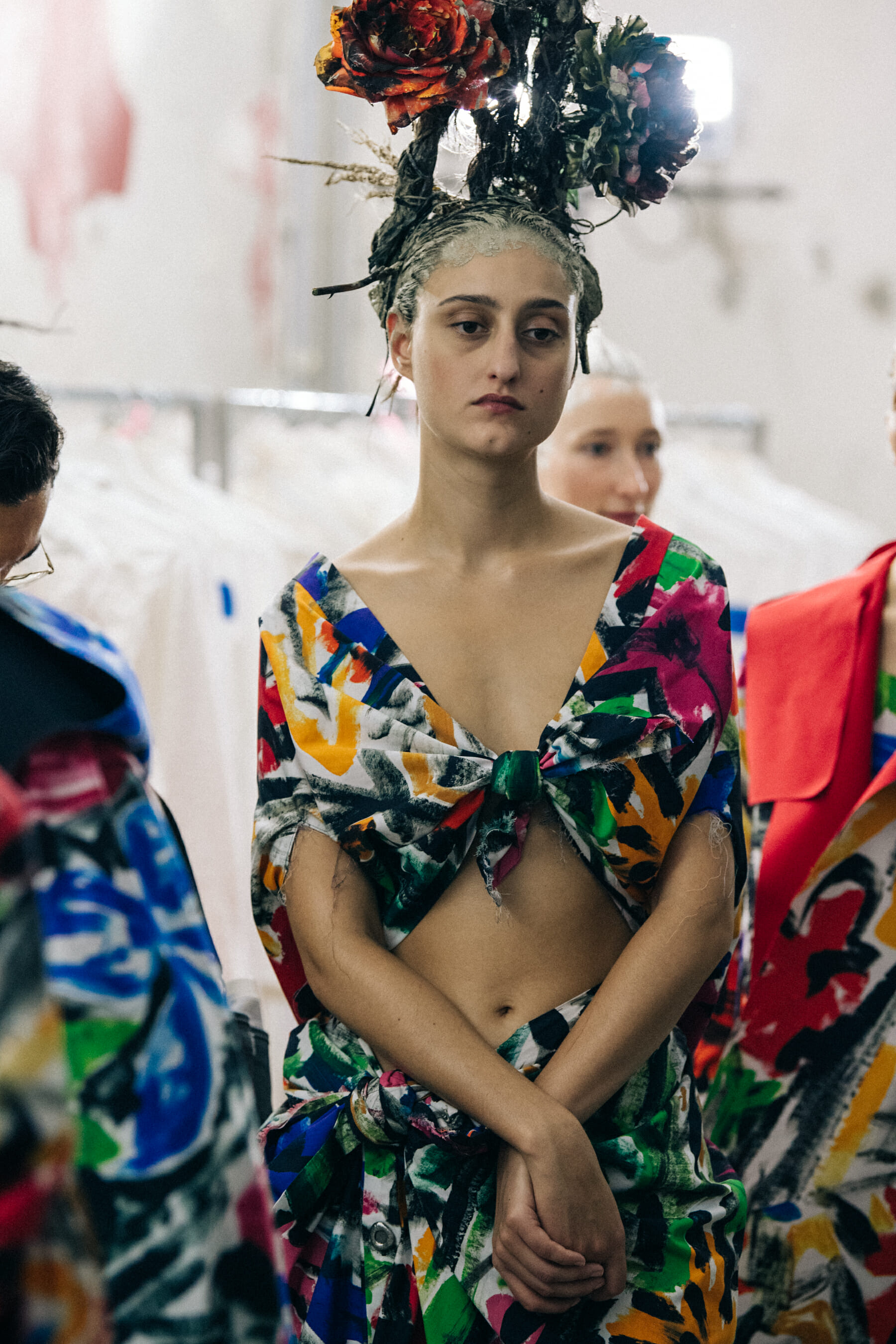 Jess Maybury backstage at Marni