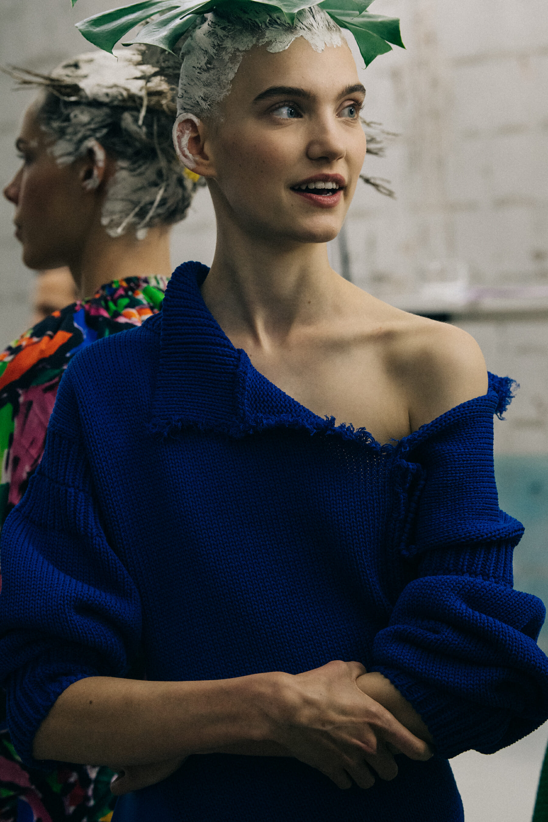 Models wearing colourful dresses at Marni