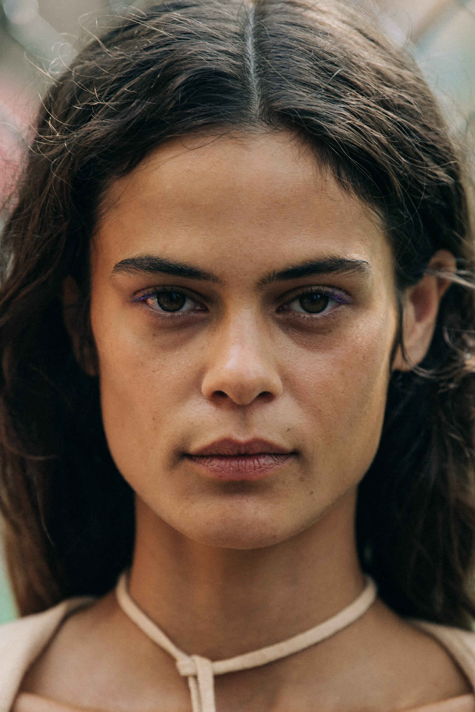 Portrait of model with brown hair