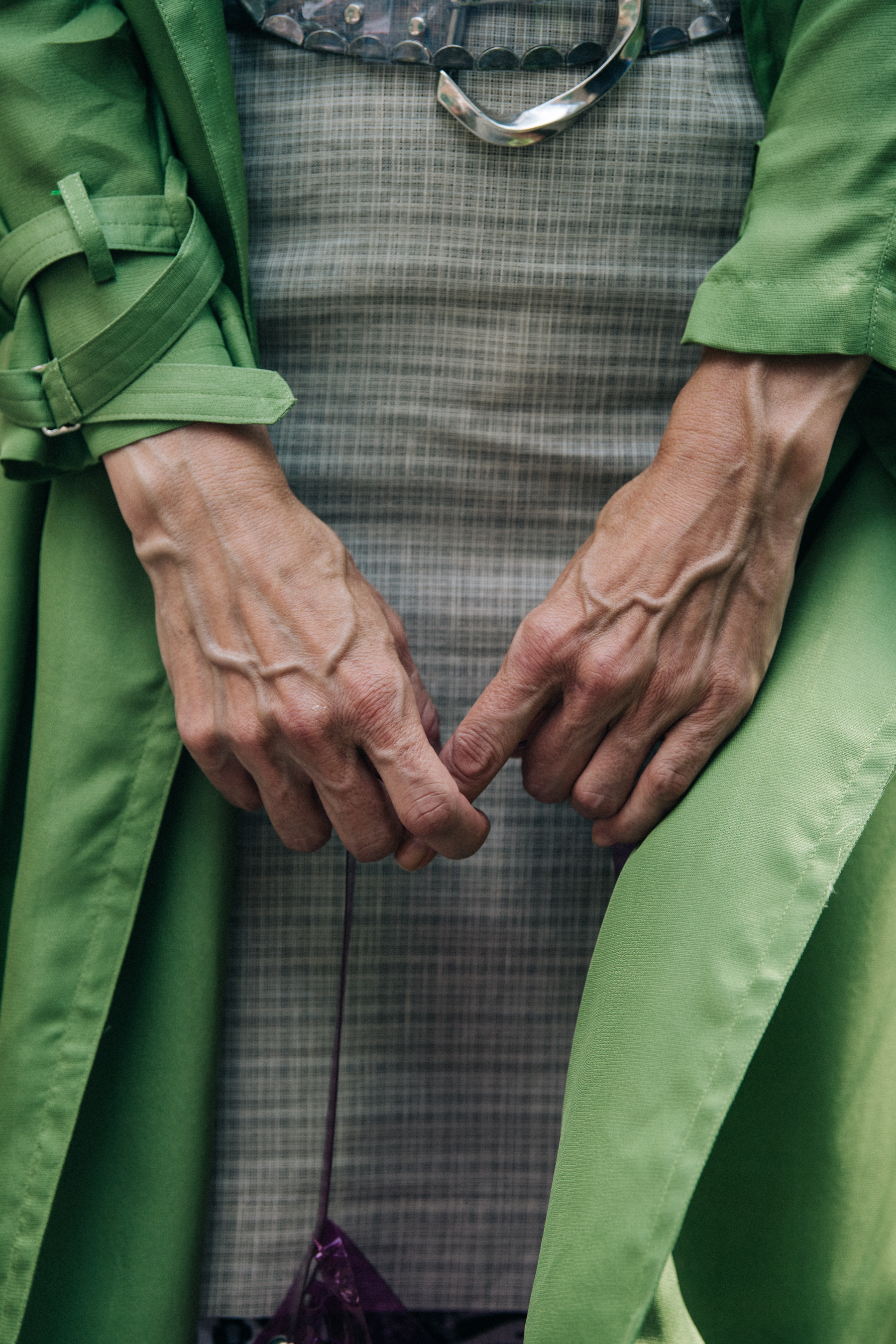 Model wearing green at Maryam Nassir Zadeh
