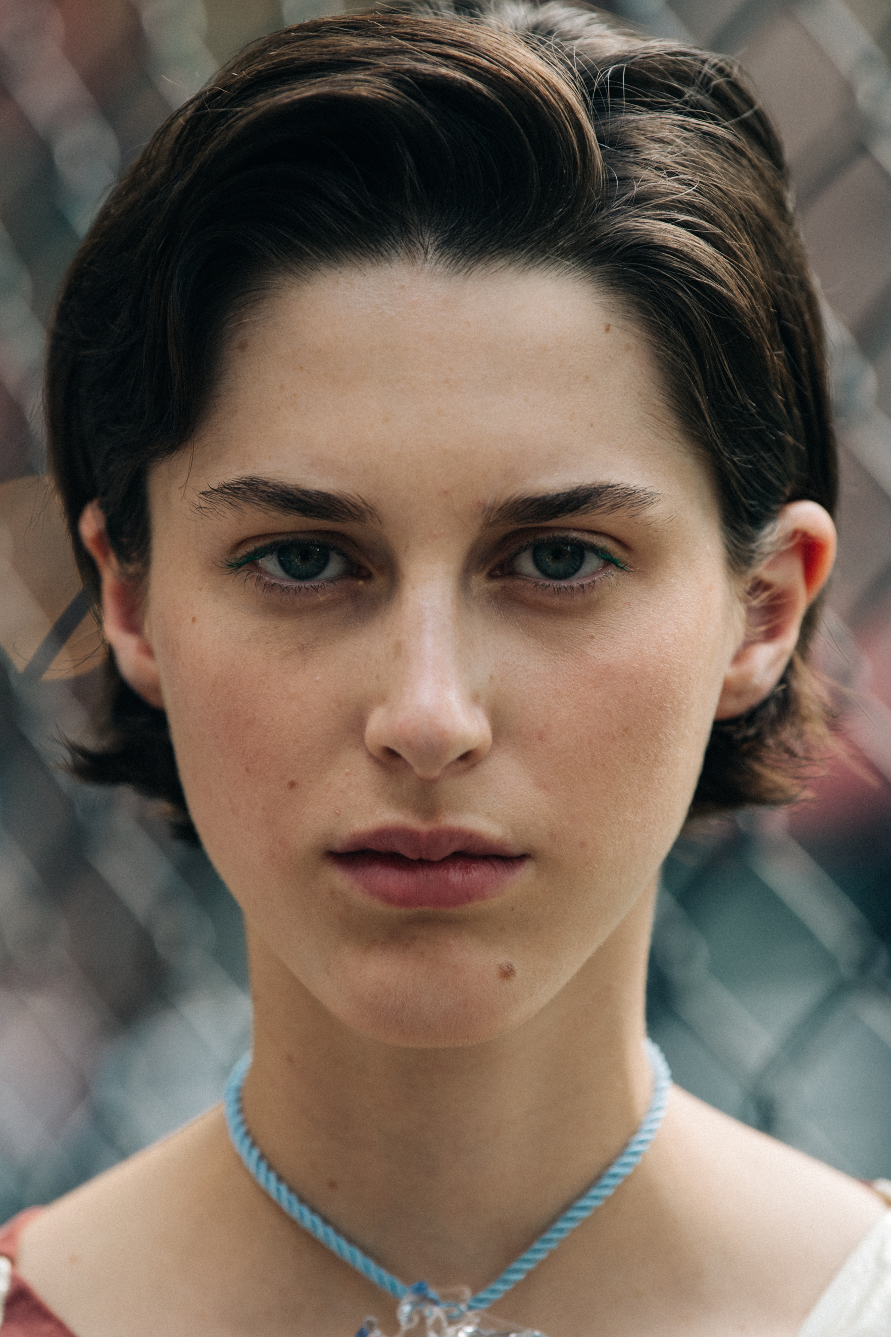 Portrait of model with blue eyes
