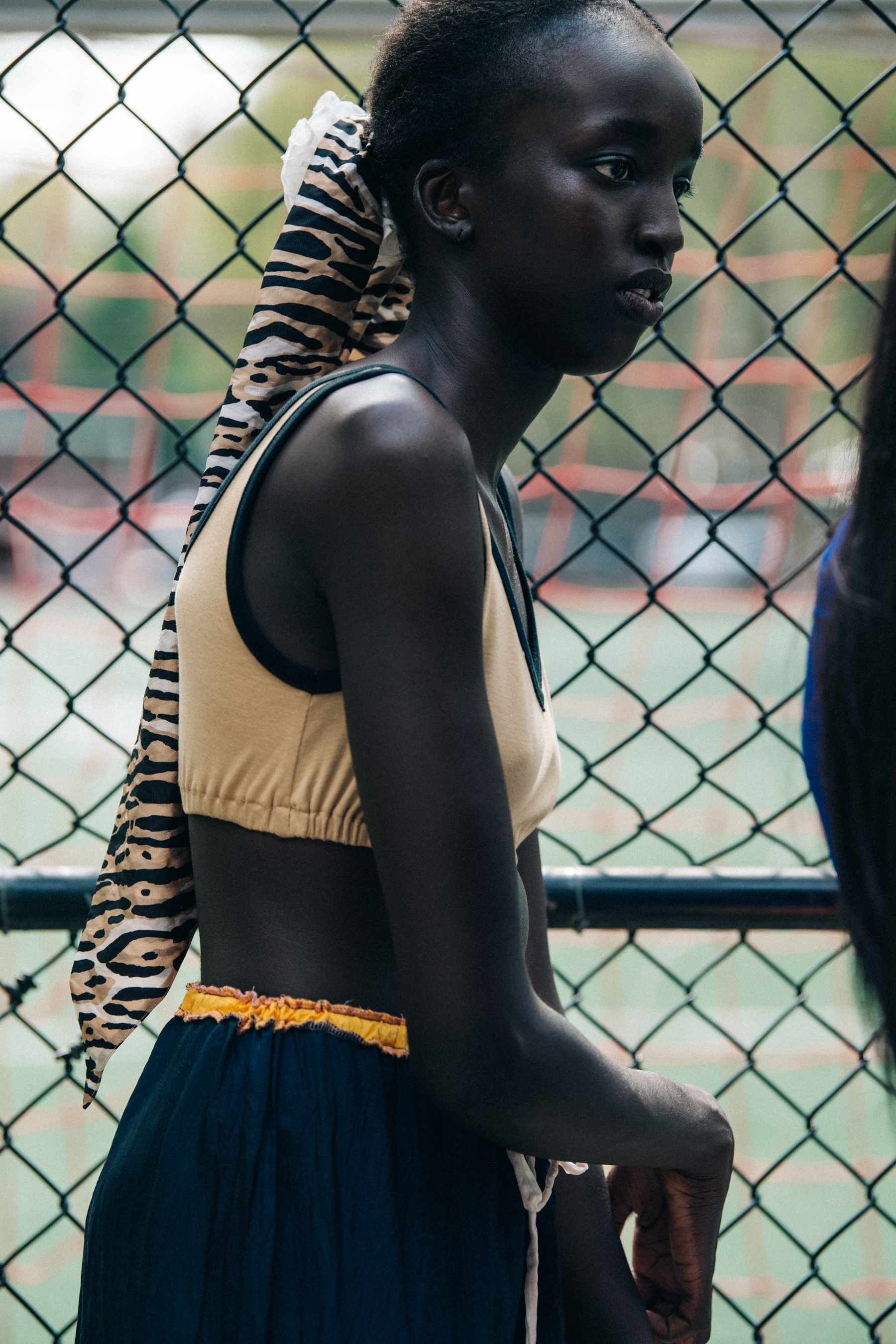 Model wearing crop top at Maryam Nassir Zadeh