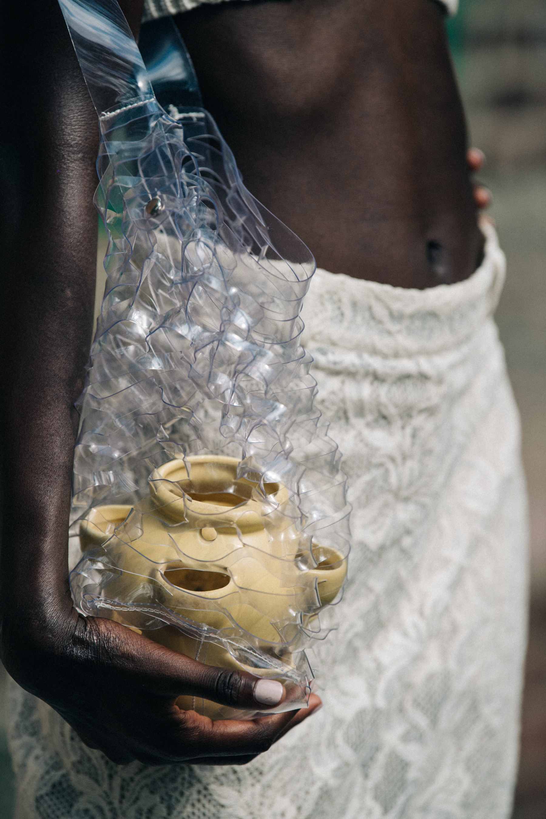 Model carrying bag at Maryam Nassir Zadeh