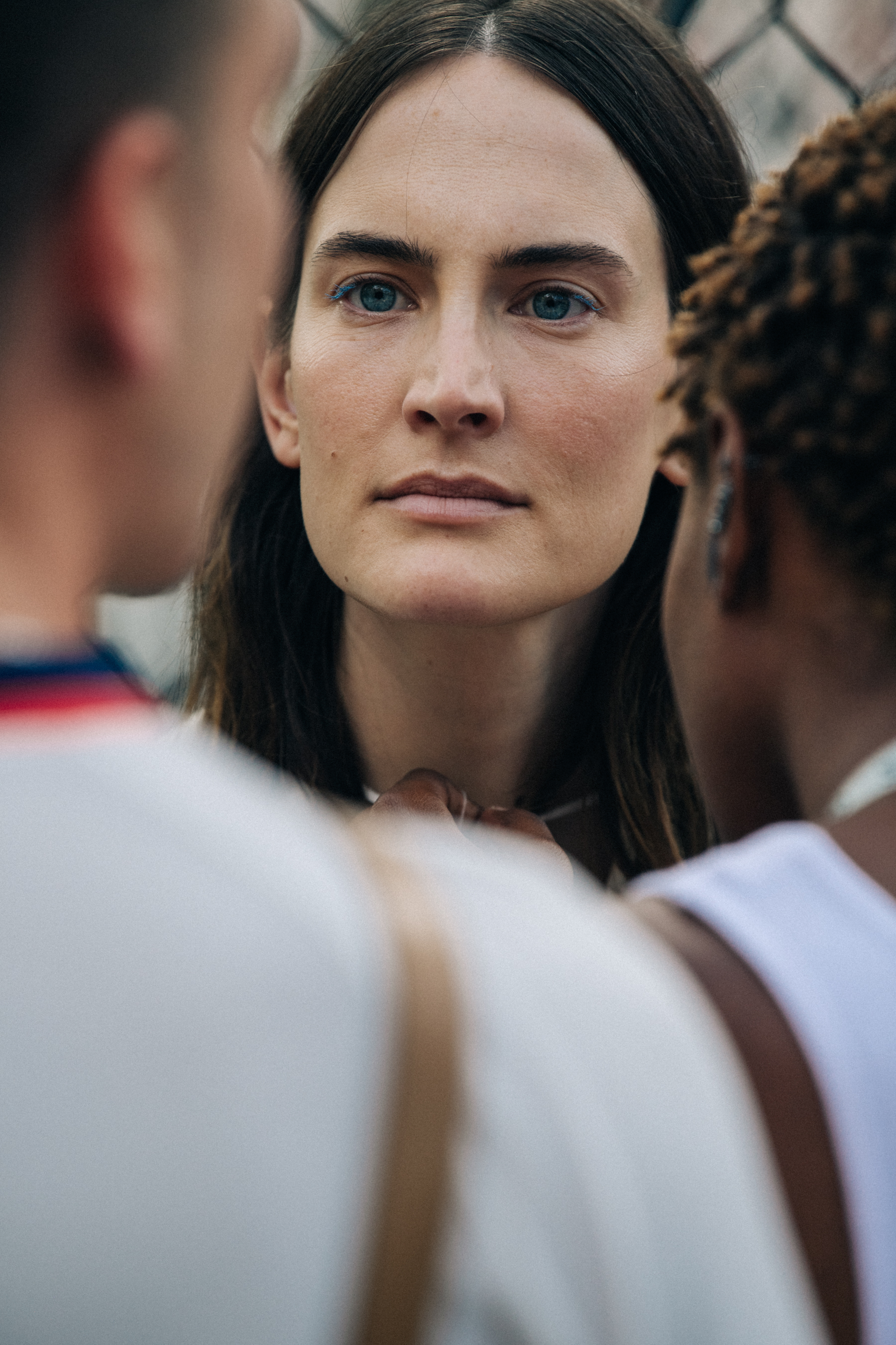 Jane Moseley backstage at Maryam Nassir Zadeh