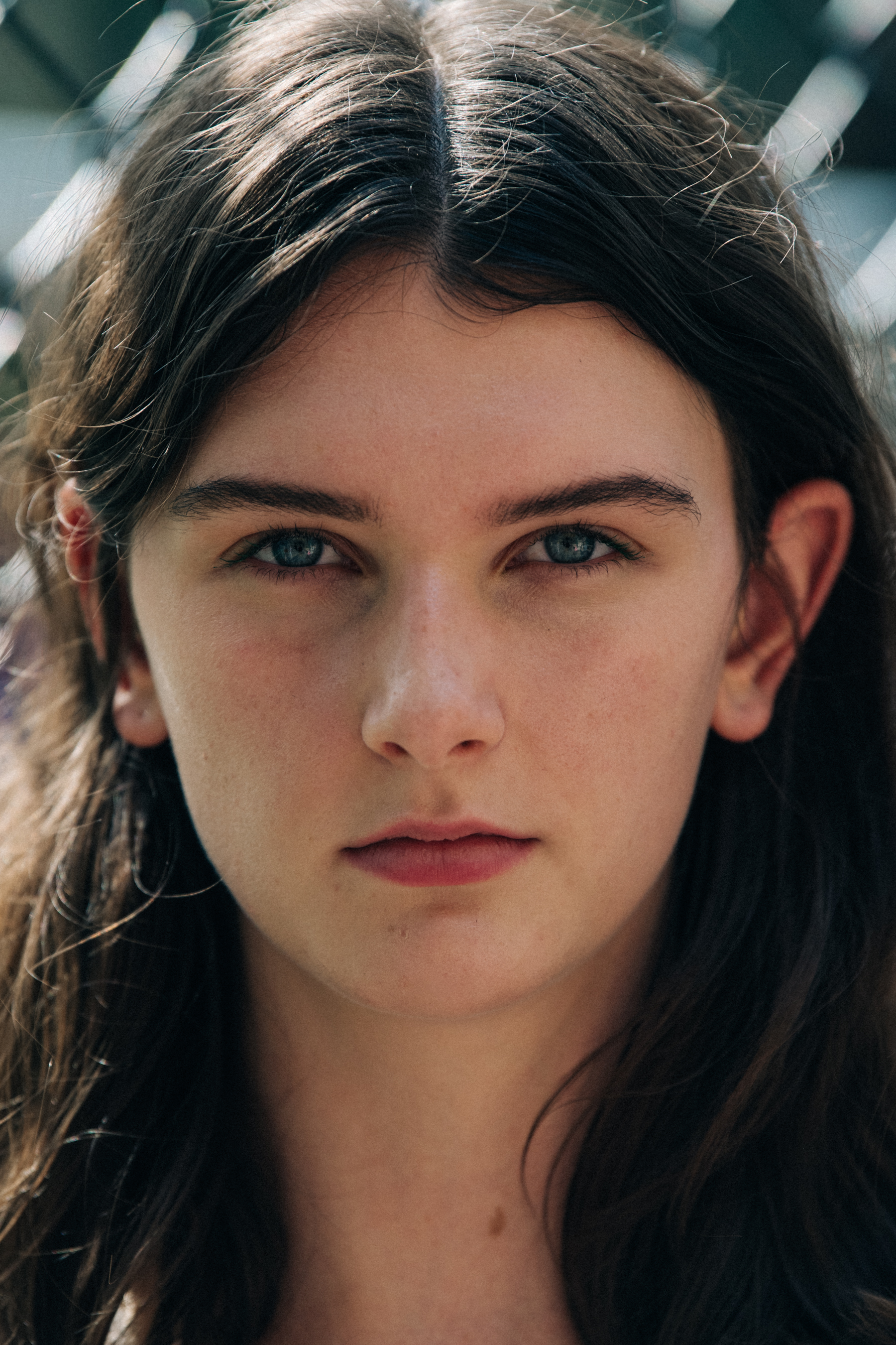 Portrait of model with blue eyes