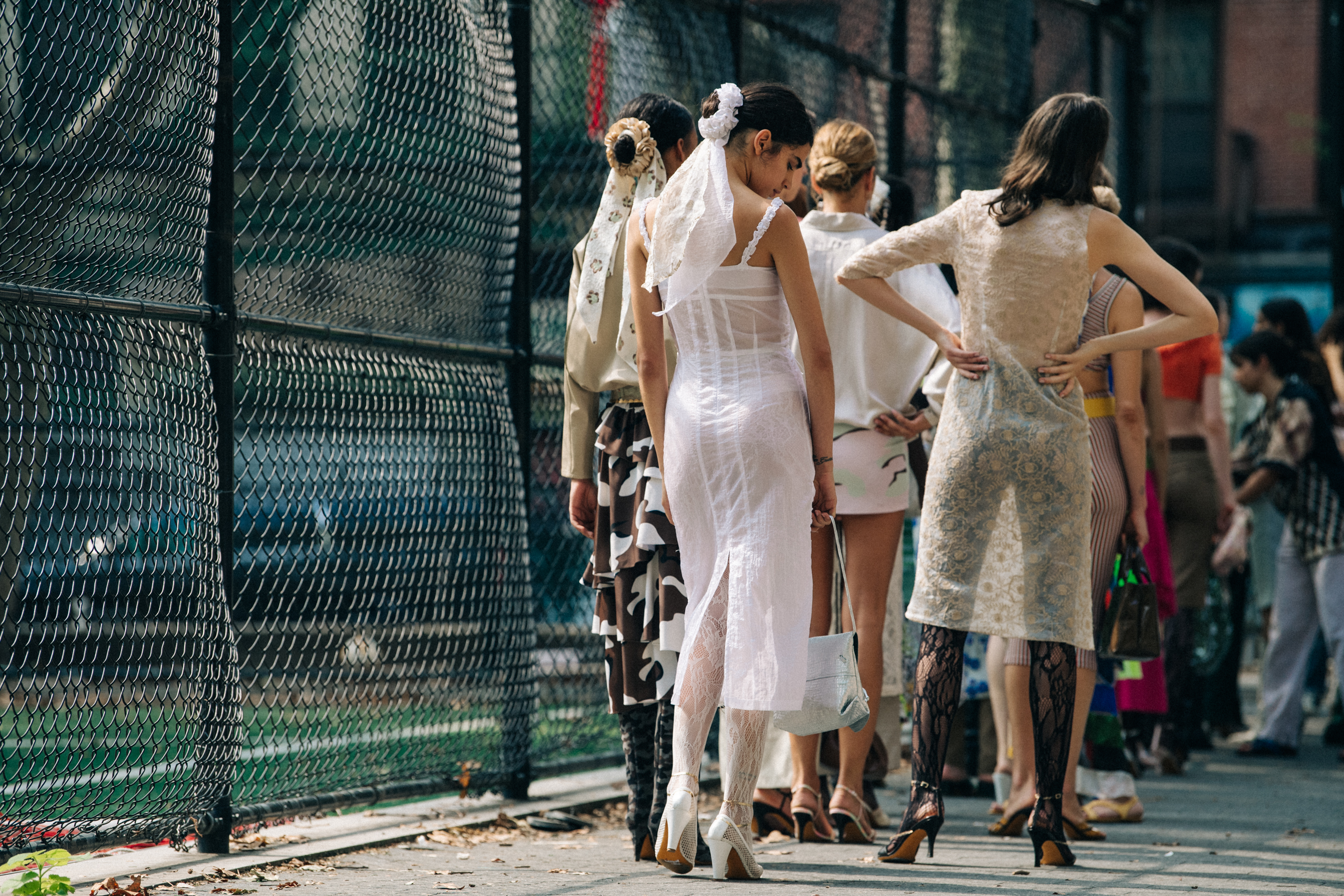 Model wearing white top at Maryam Nassir Zadeh
