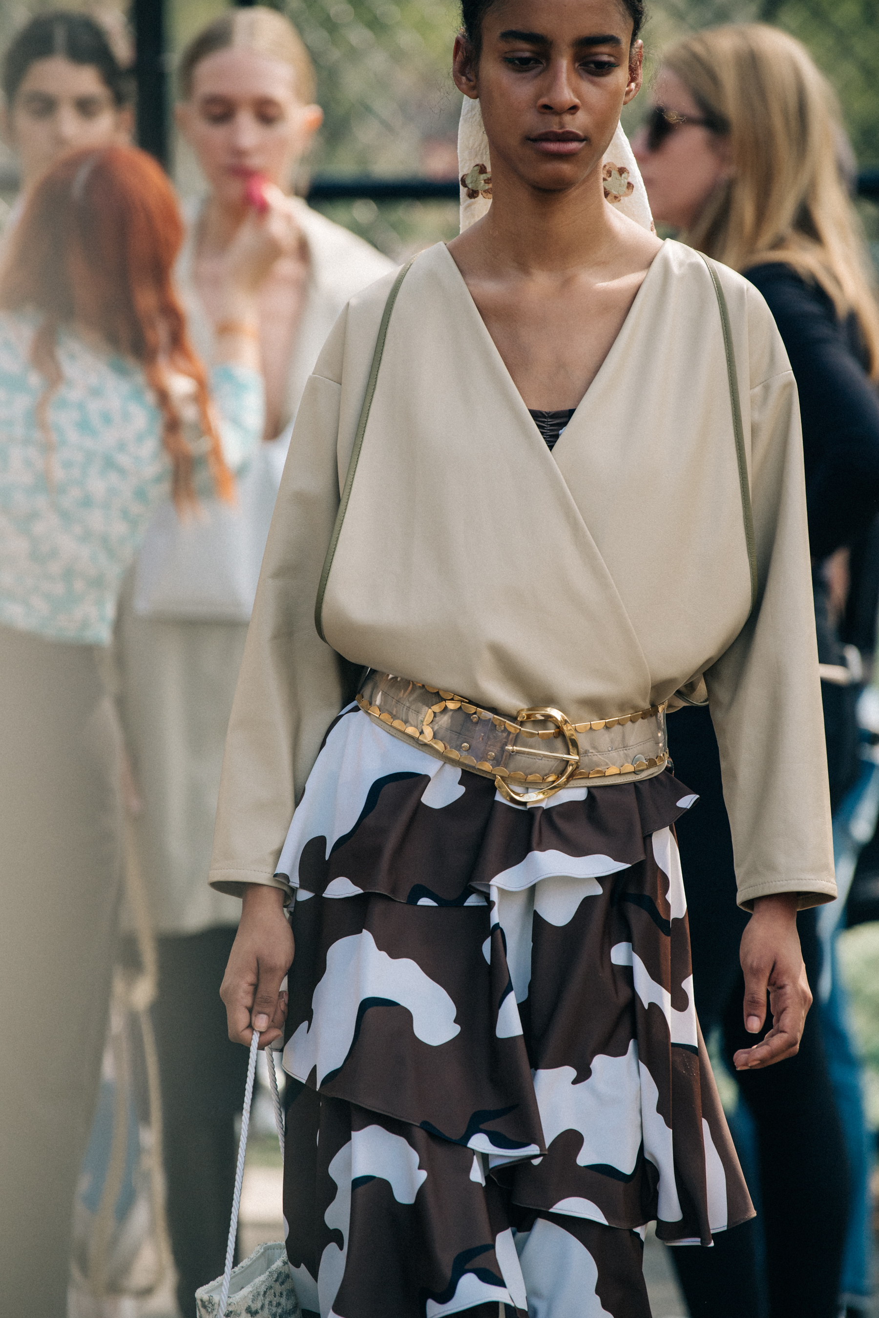 Model wearing dress at Maryam Nassir Zadeh