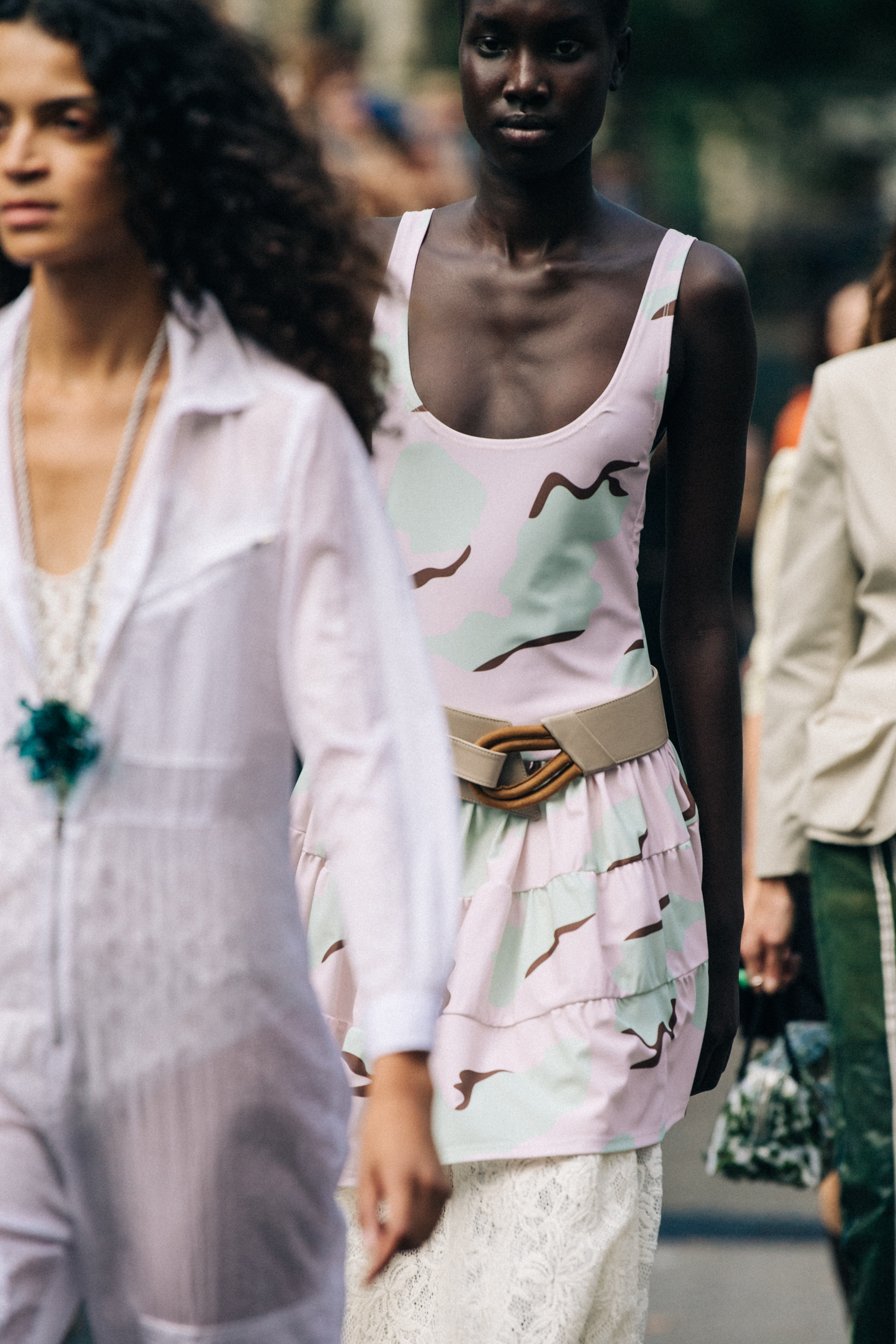 Model wearing camo at Maryam Nassir Zadeh
