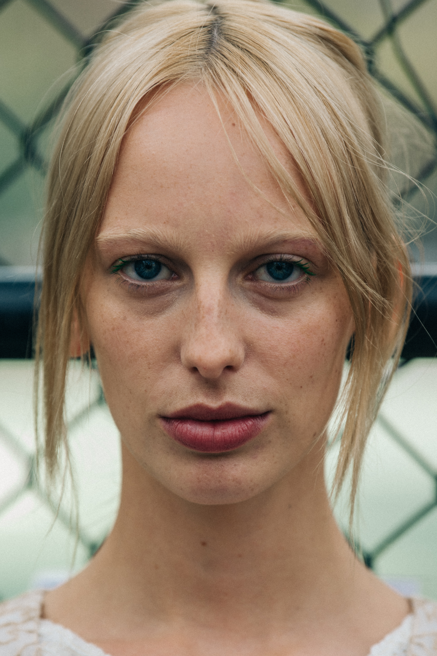 Lili Sumner backstage at Maryam Nassir Zadeh