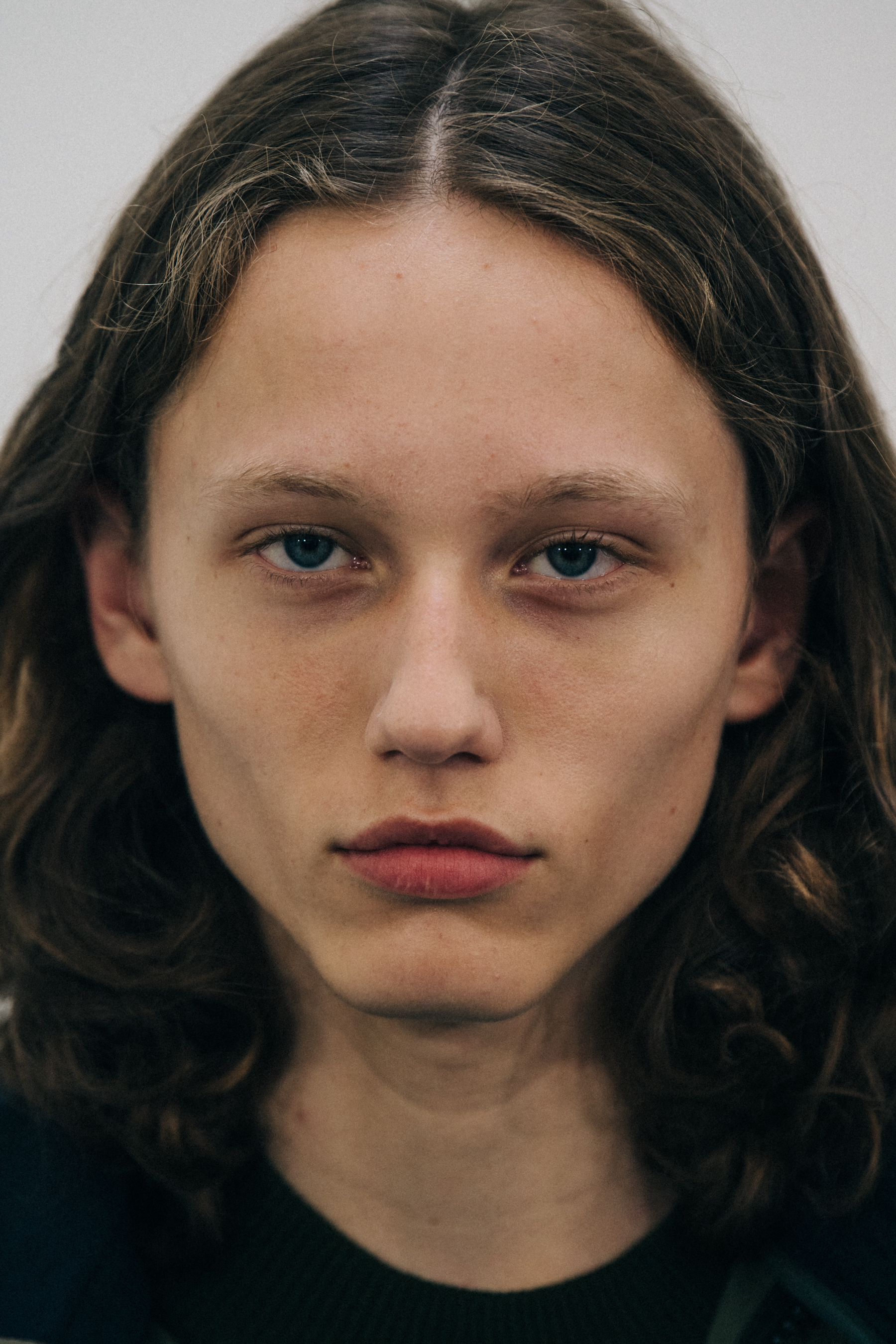 Portrait of model with long hair