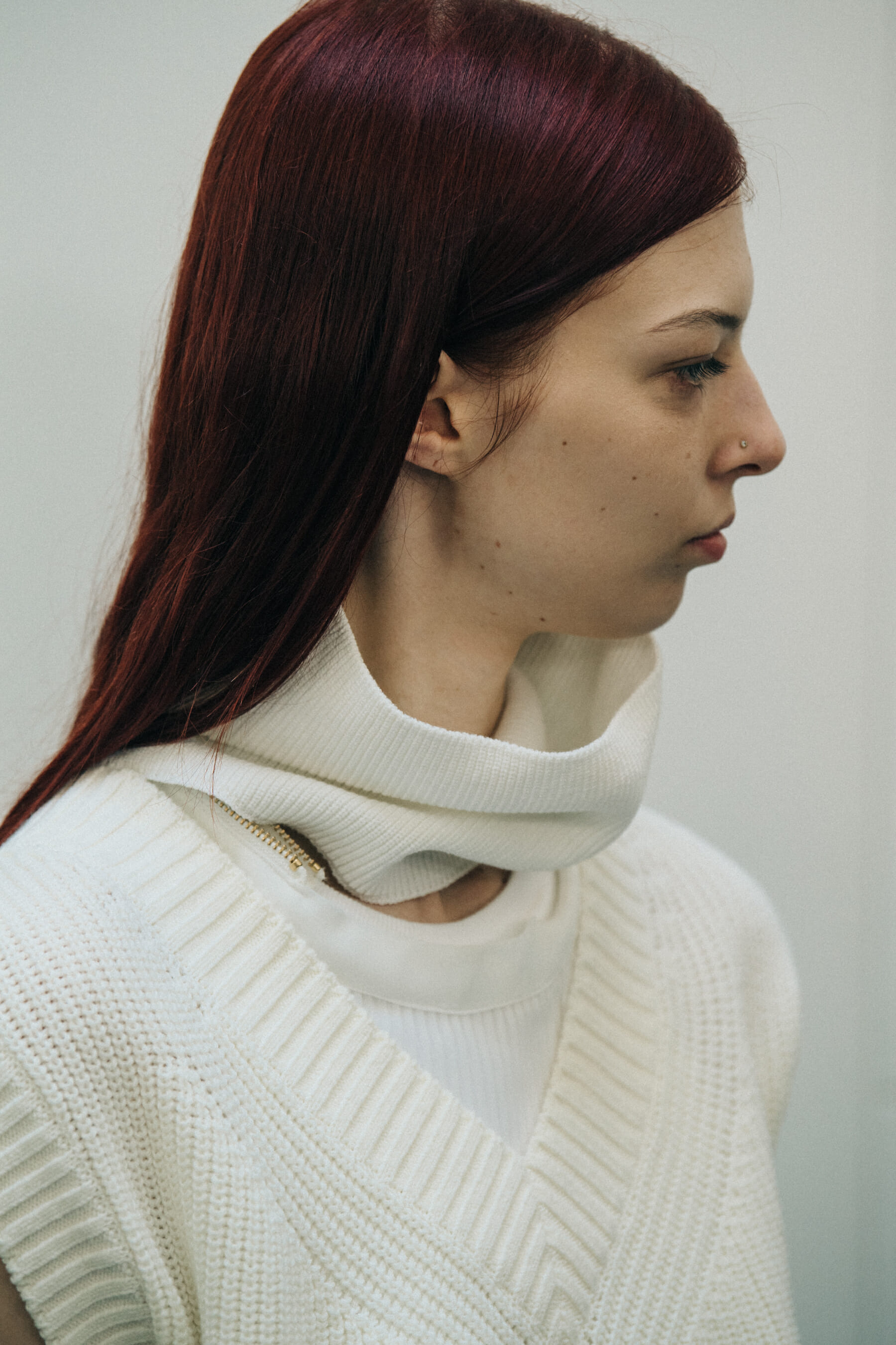 Remington Williams backstage at Sacai