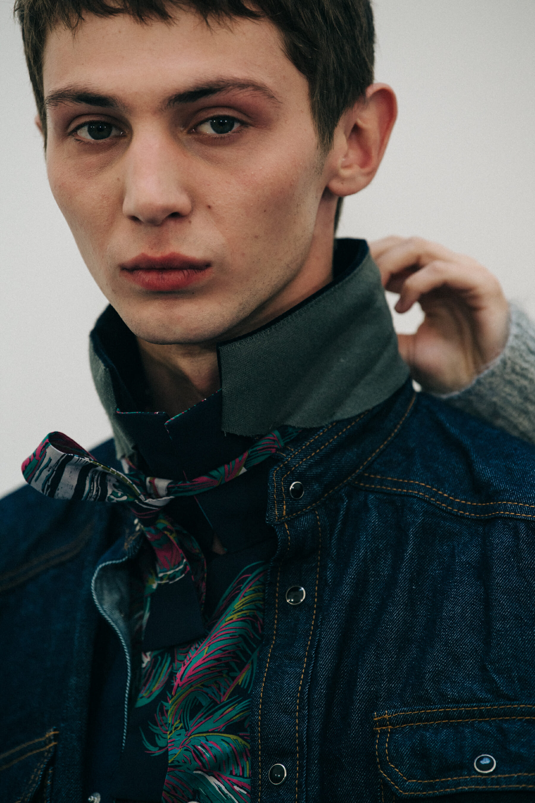 Willow Barrett backstage at Sacai