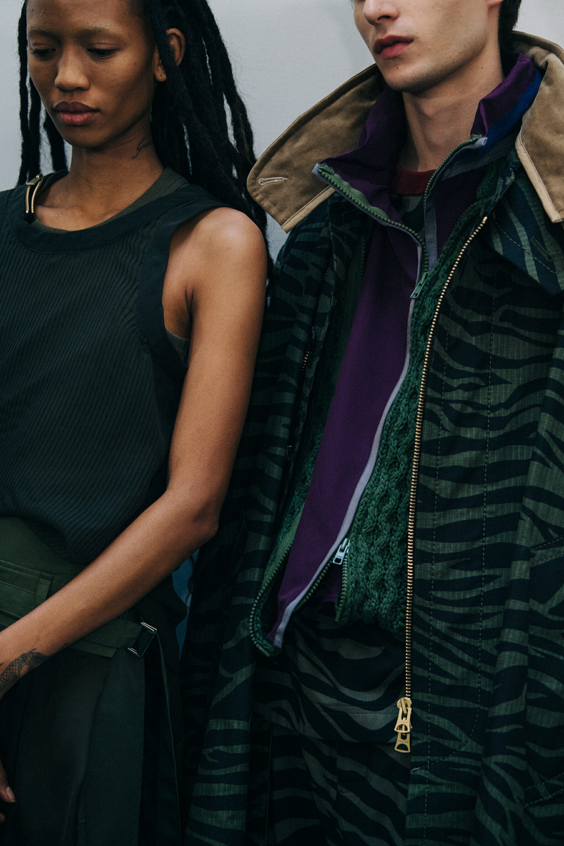 Adesuwa Aighewi backstage at Sacai