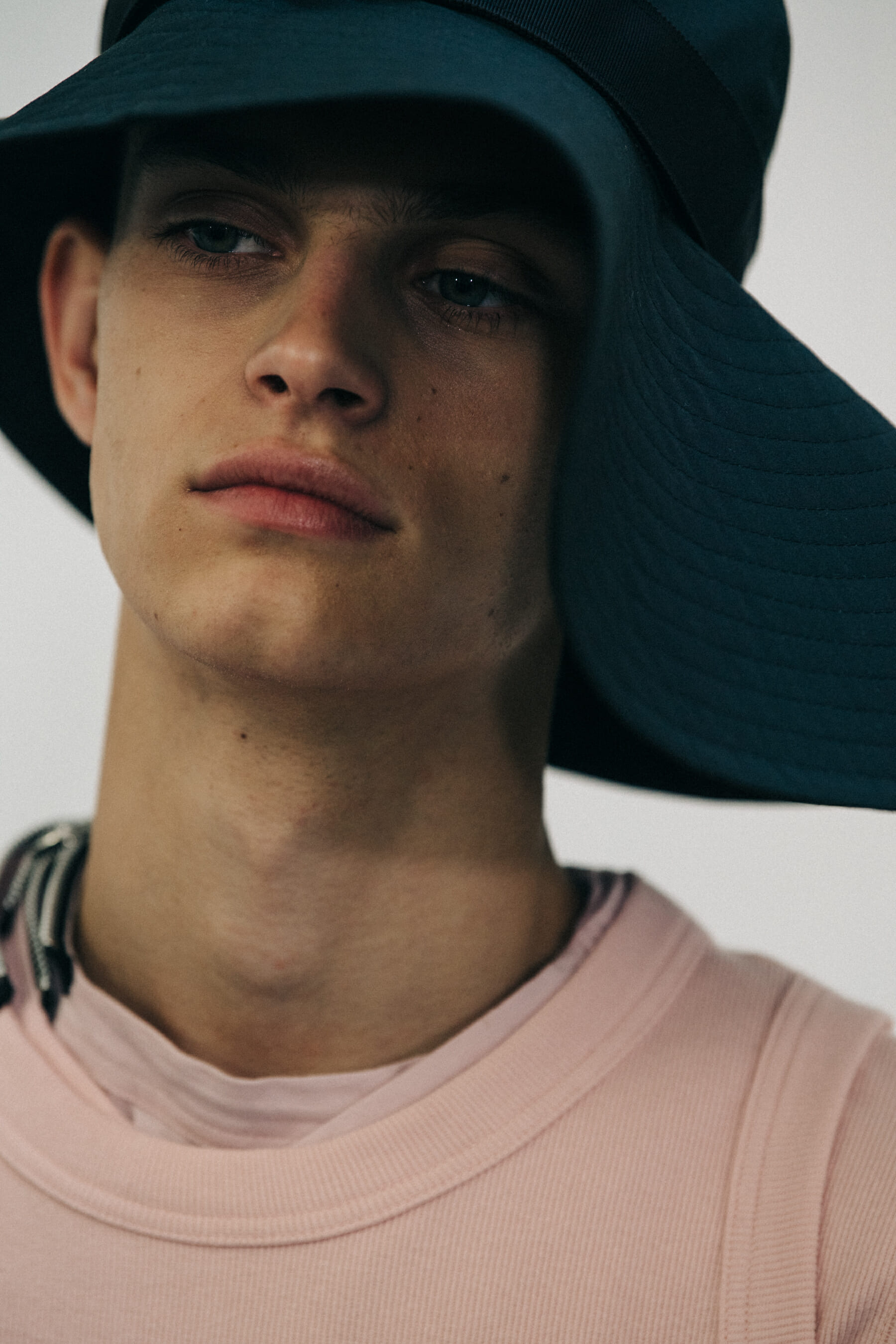 Noah Morley backstage at Sacai