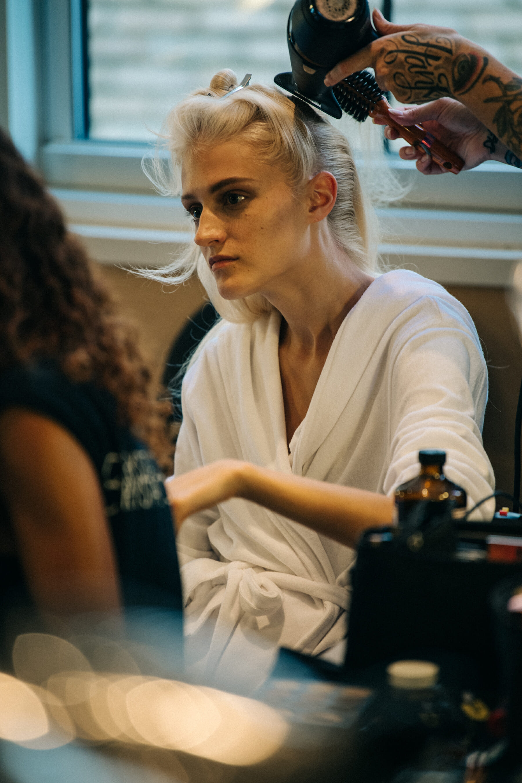 Abby Hendershot backstage at Thom Browne