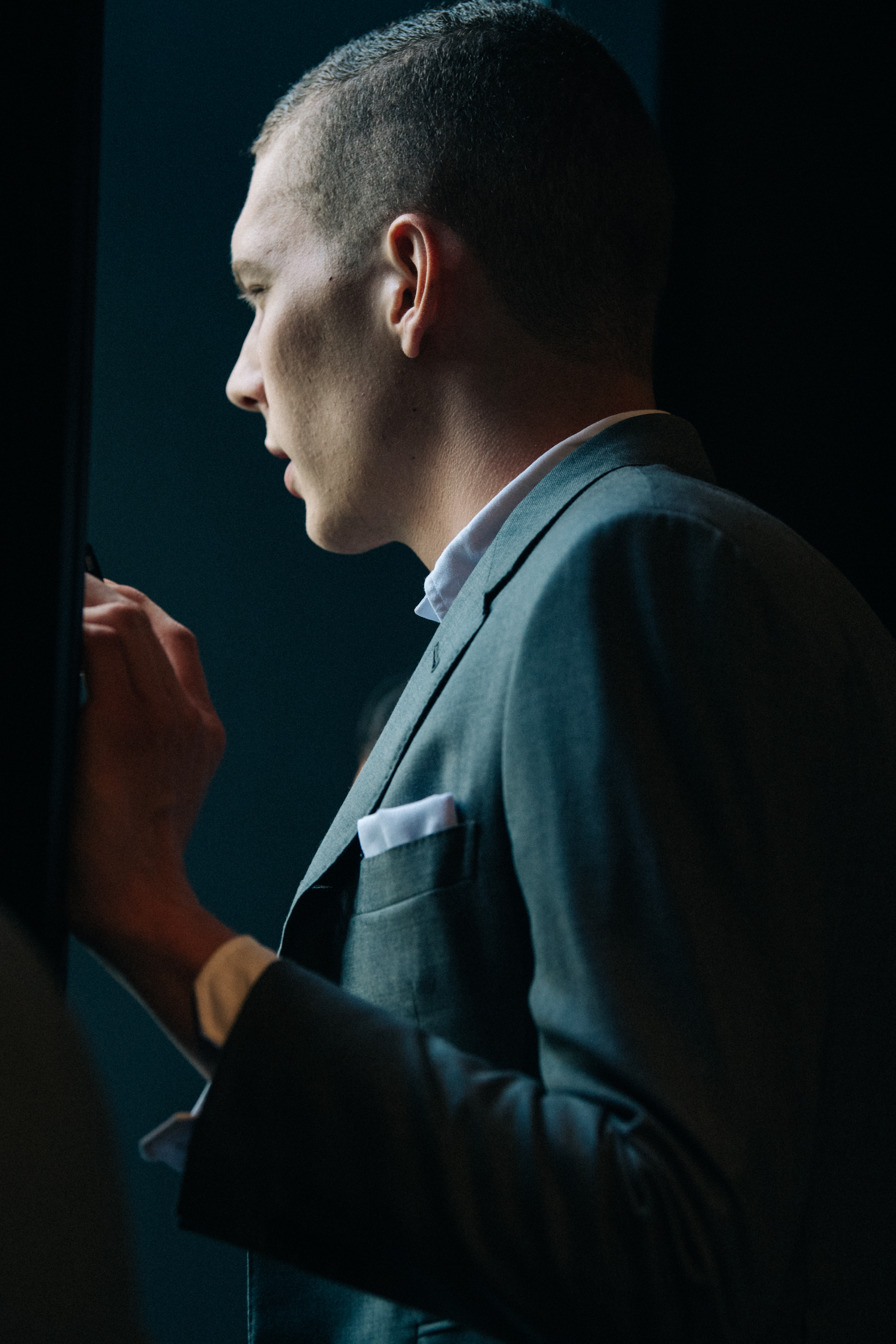 Models wearing Thom Browne suits