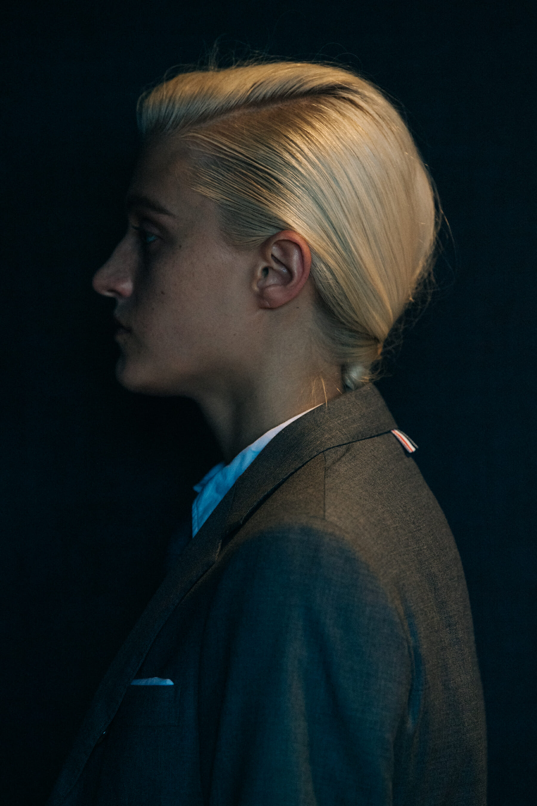 Abby Hendershot backstage at Thom Browne