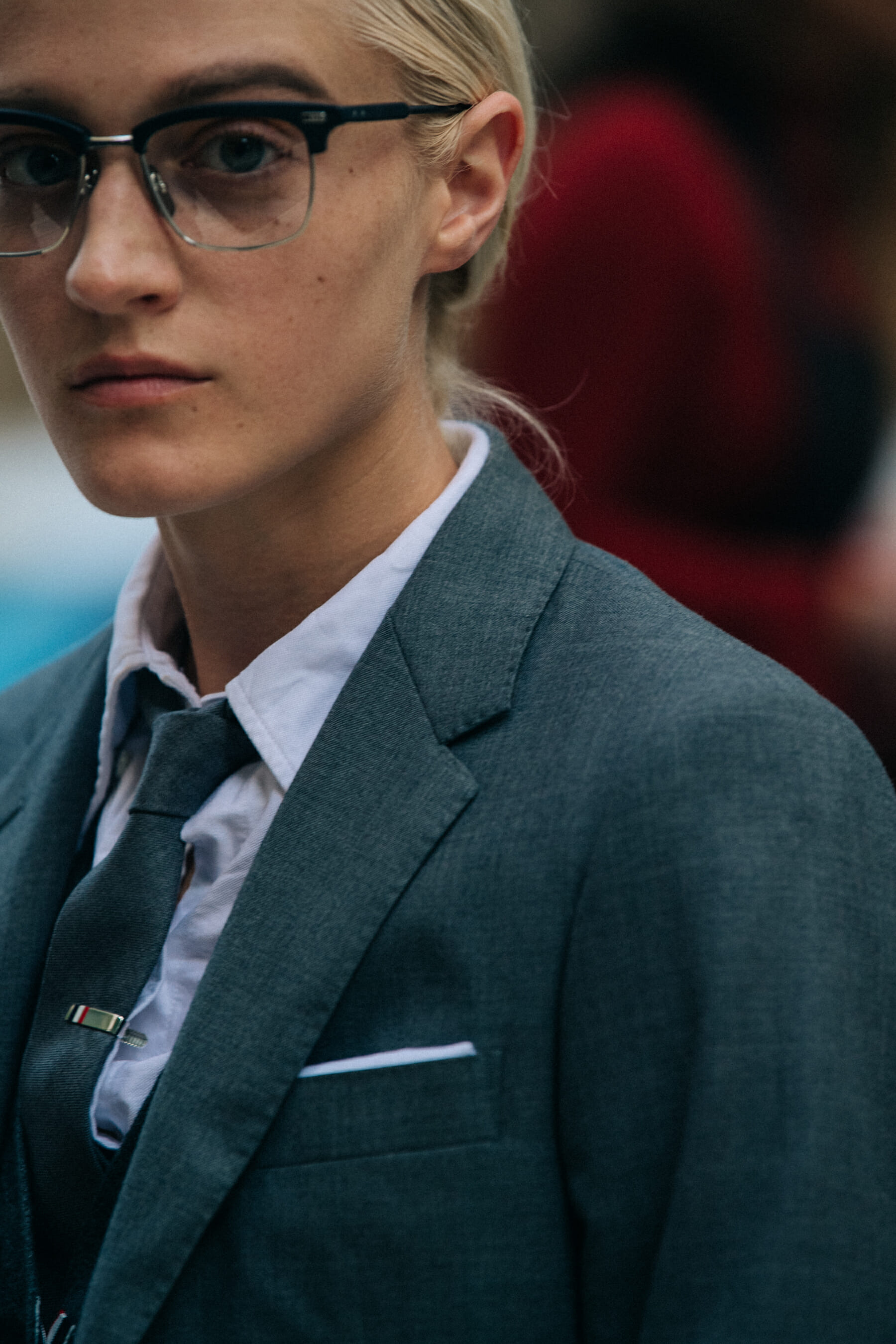 Abby Hendershot backstage at Thom Browne