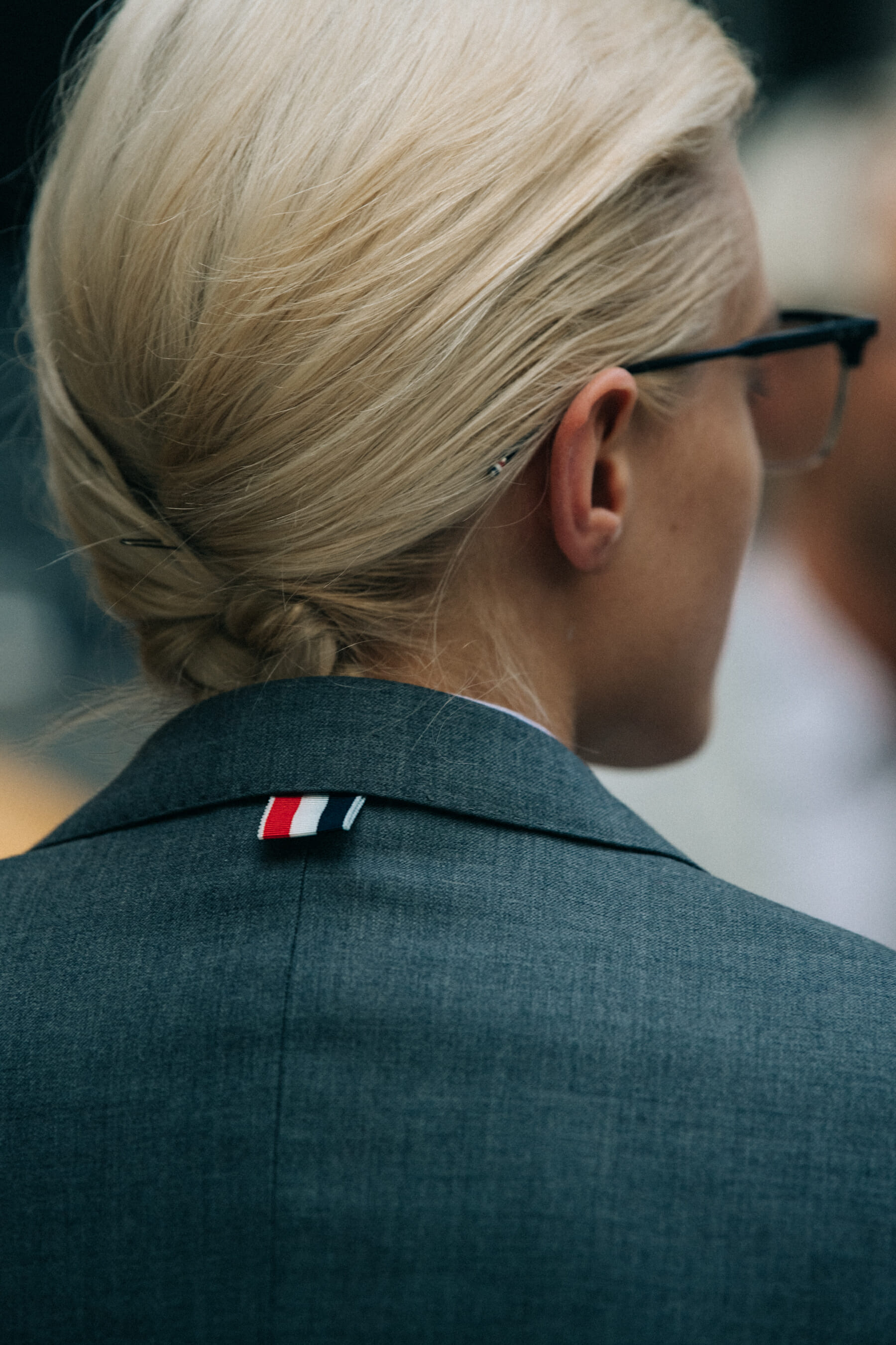 Abby Hendershot backstage at Thom Browne