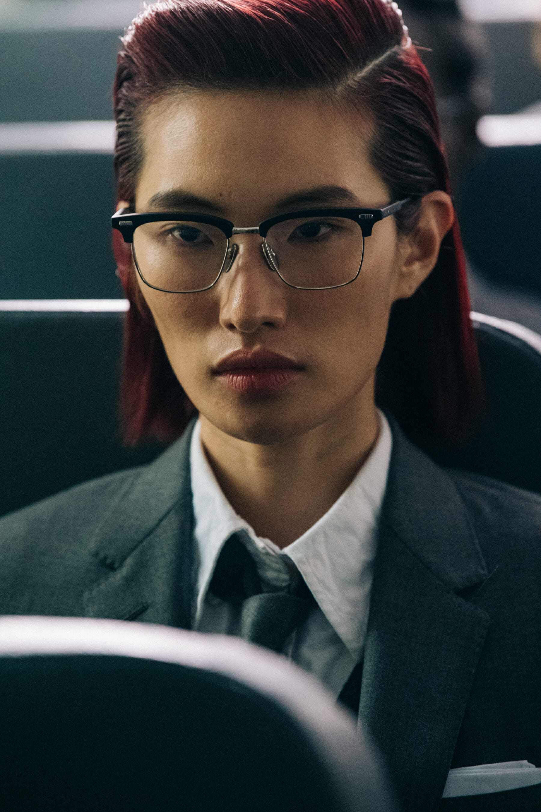 Models wearing Thom Browne suits