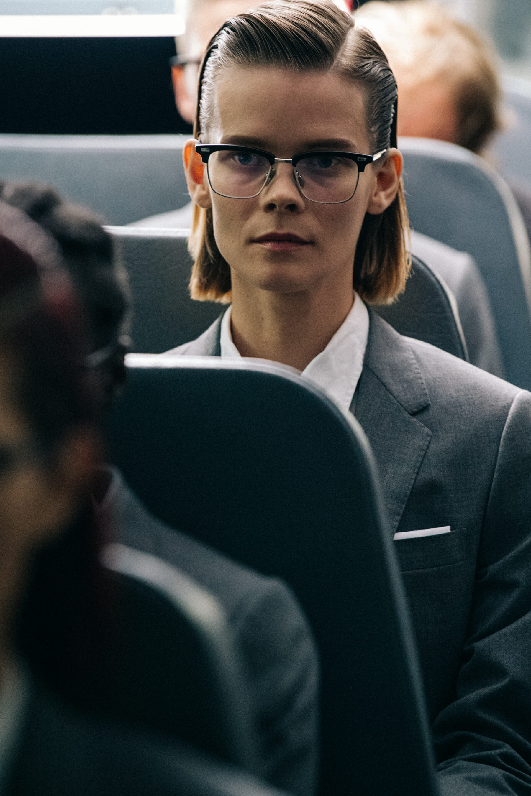 Irina Kravchenko backstage at Thom Browne