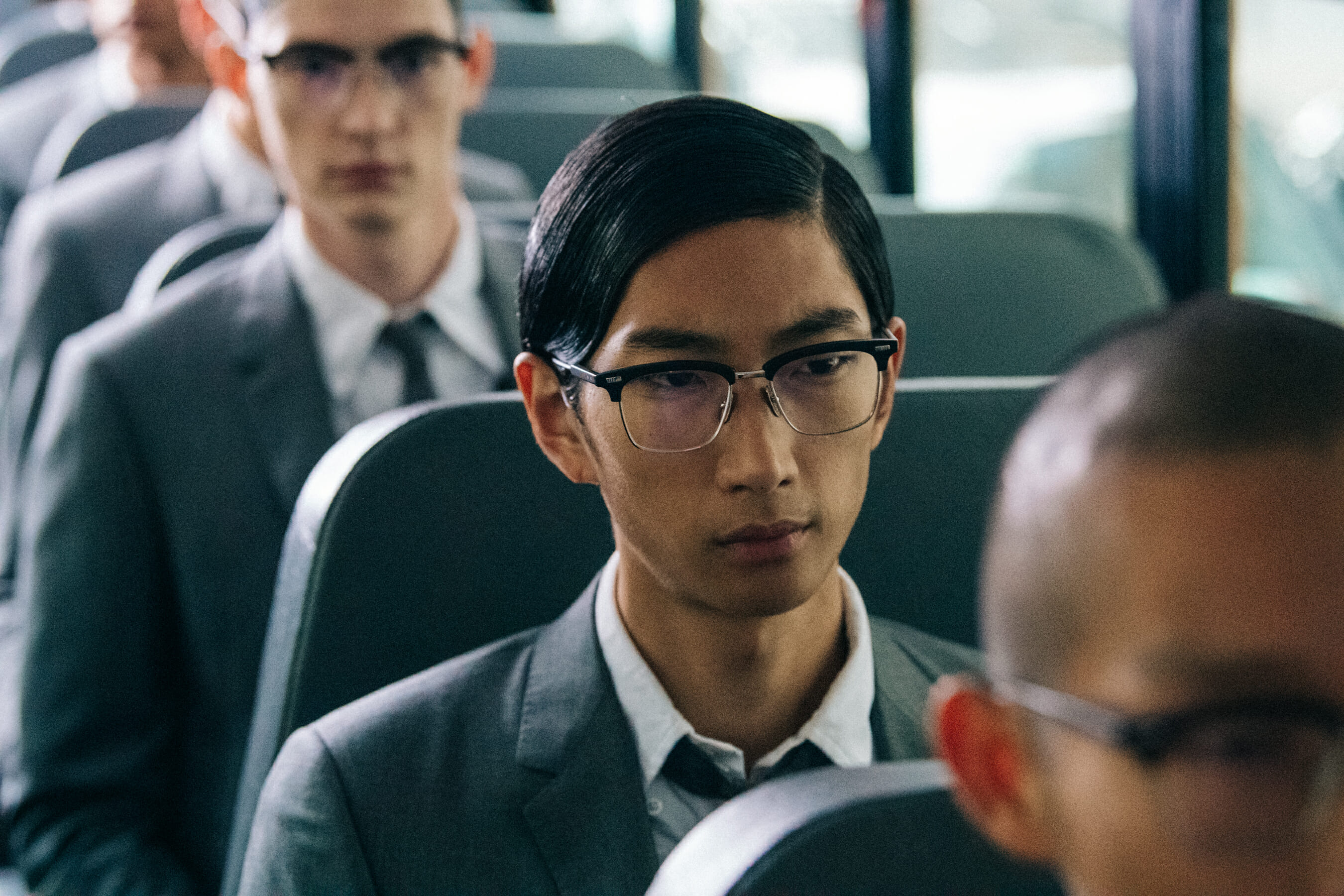 Models wearing Thom Browne suits